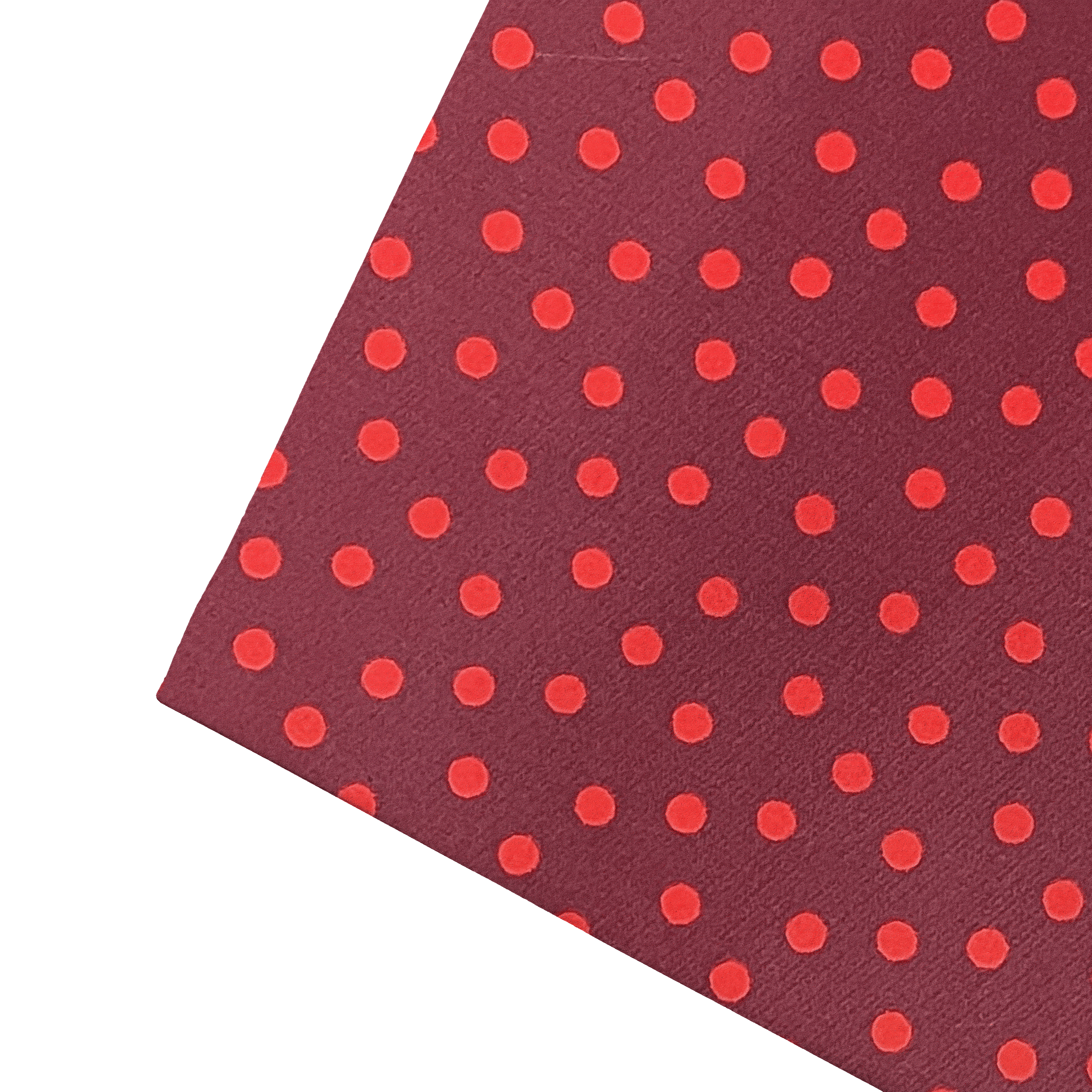 Ziertuch aus Seide, 30 x 30 cm, Stoff: rot wirr gepunktet auf violett (7165b)