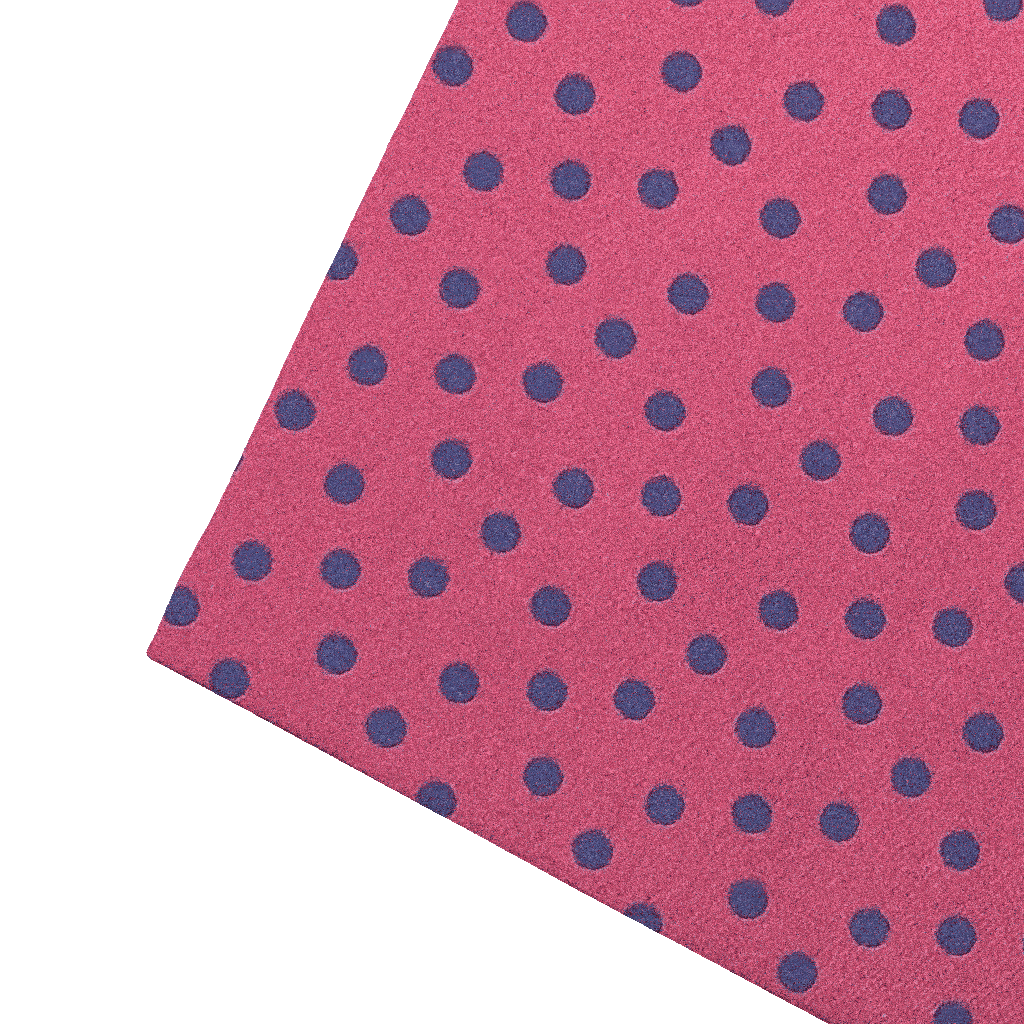 [PS-S300-70-7166b] Ziertuch aus Seide, 30 x 30 cm, Stoff: dunkelblau wirr gepunktet auf bordeauxrot (7166b)