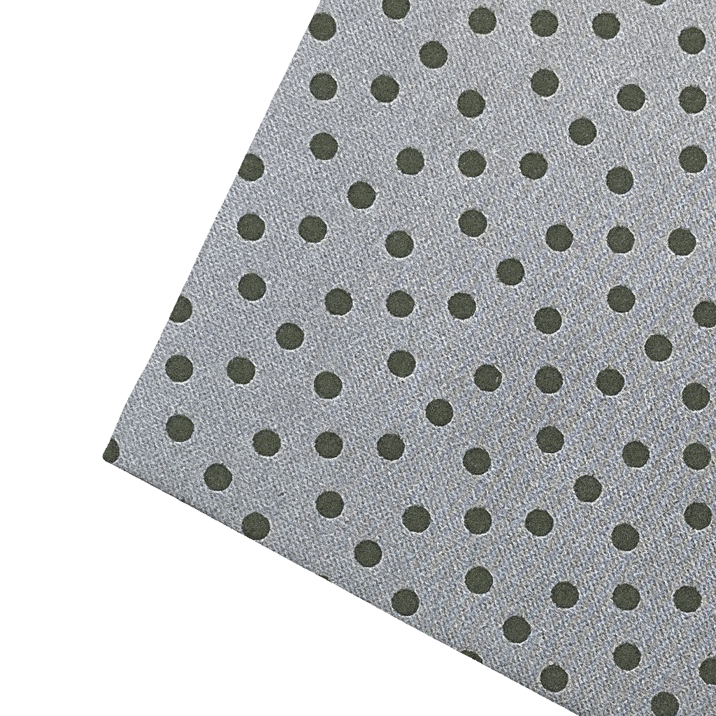 [PS-S300-70-7167b] Ziertuch aus Seide, 30 x 30 cm, Stoff: grün wirr gepunktet auf blau (7167b)