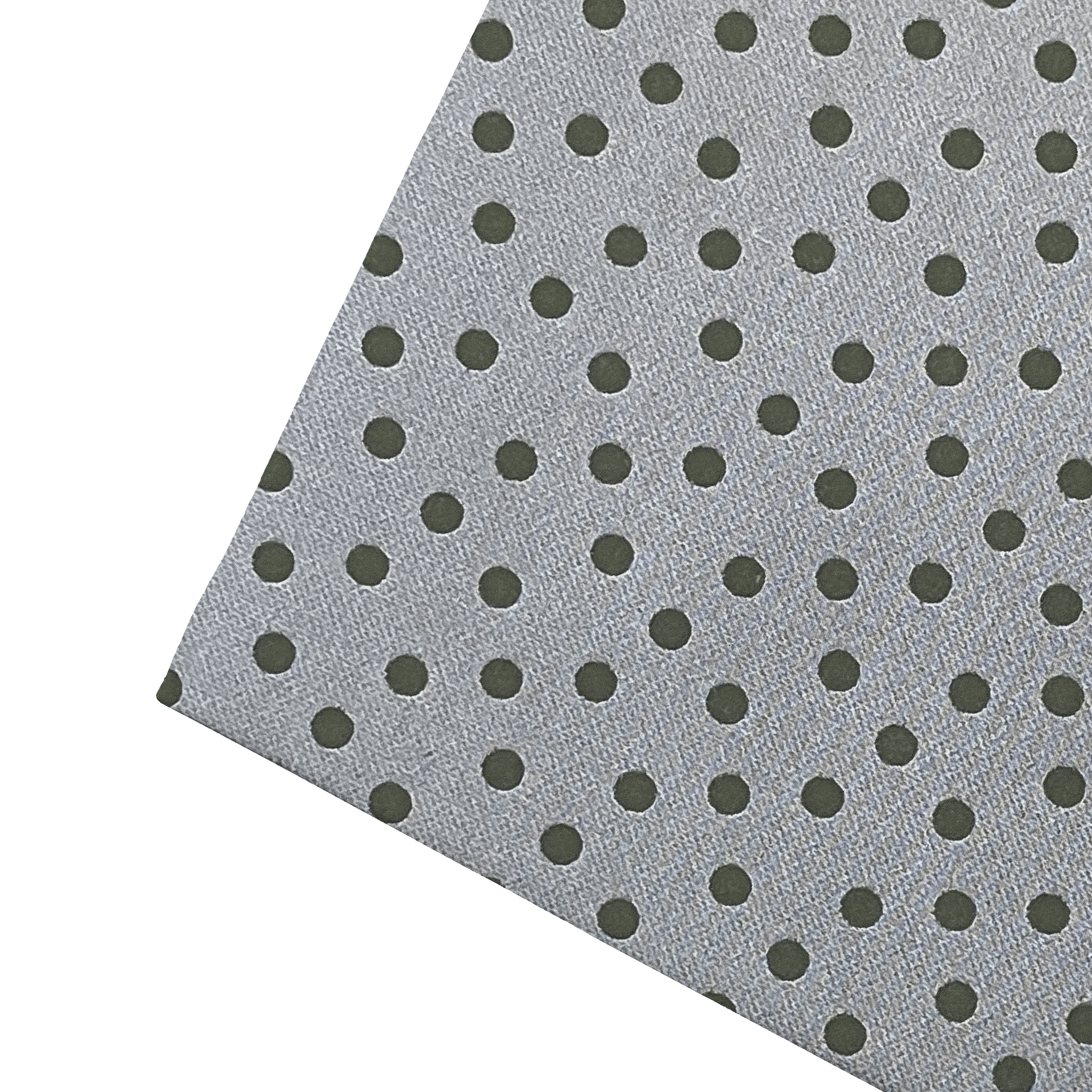 Ziertuch aus Seide, 30 x 30 cm, Stoff: grün wirr gepunktet auf blau (7167b)