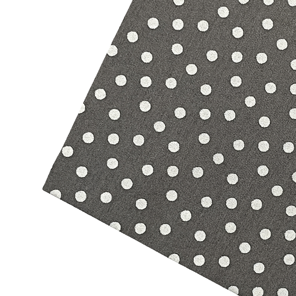 [PS-S300-70-7169] Ziertuch aus Seide, 30 x 30 cm, Stoff: silber wirr gepunktet auf grau (7169)