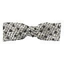 Schleife aus Seide, Form: gerade, Höhe: 35, Stoff: dunkelgrau wirr gepunktet auf grau (7169b)