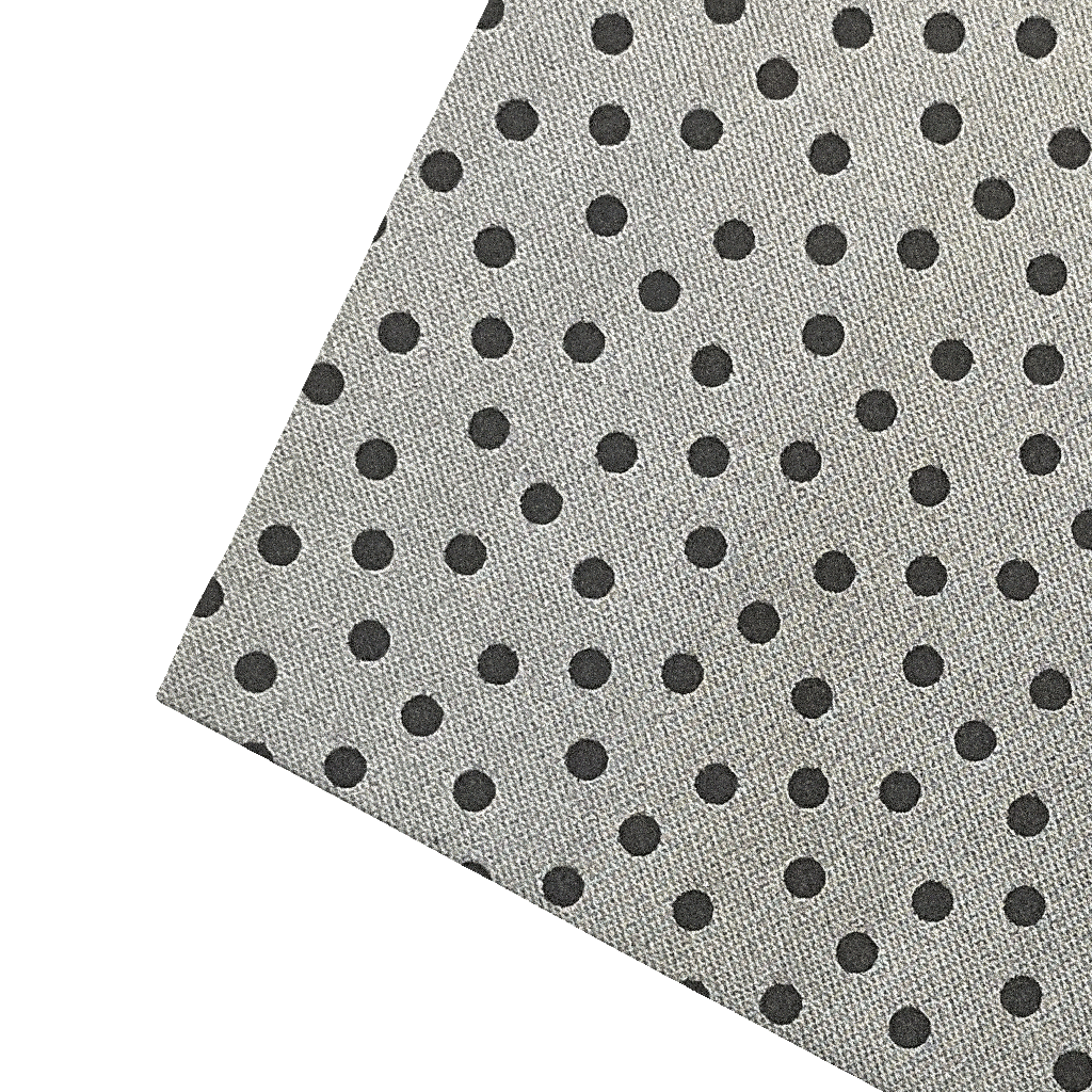 [PS-S300-70-7169b] Ziertuch aus Seide, 30 x 30 cm, Stoff: dunkelgrau wirr gepunktet auf grau (7169b)