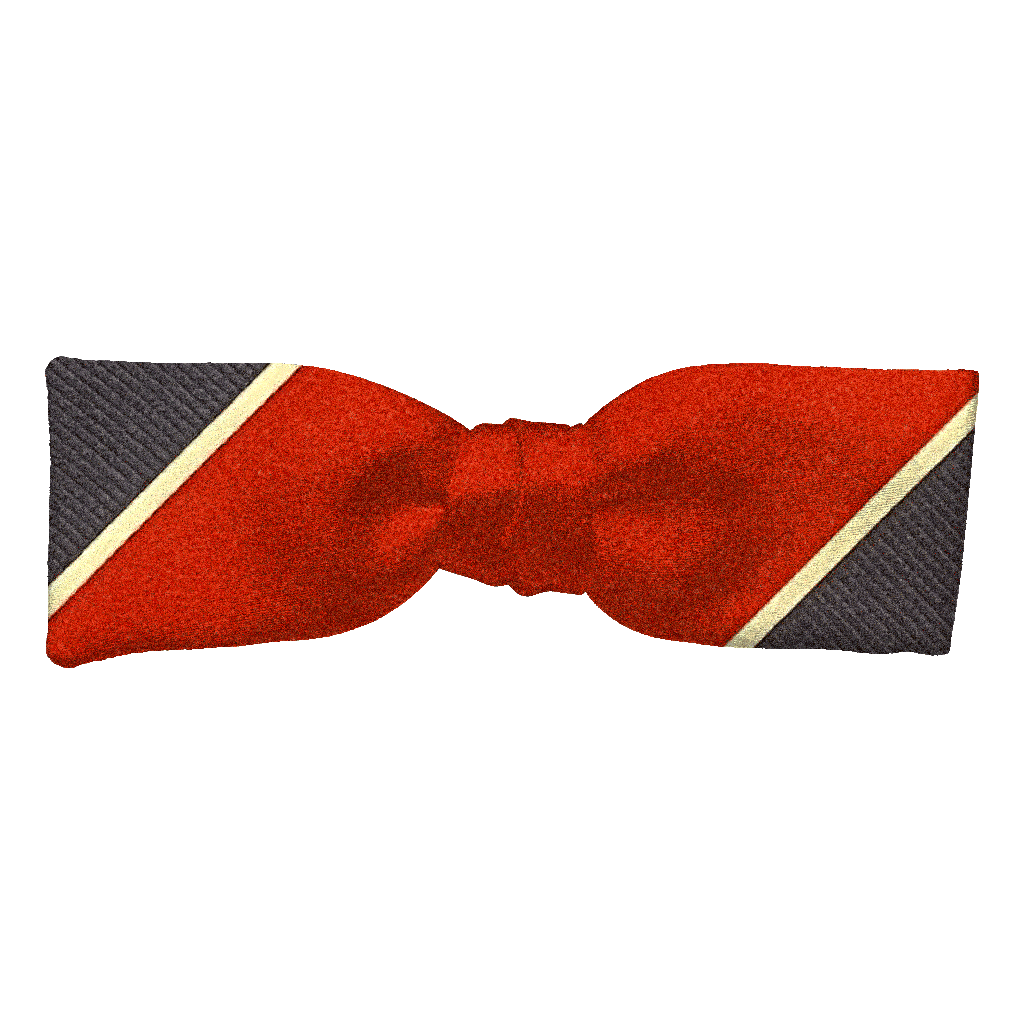 [BT-S-35-E-70-7152] Schleife aus Seide, Form: gerade, Höhe: 35, Stoff: rot und blau breit gestreift (7152) (EASY: vorgebunden mit verstellbarer Größe)