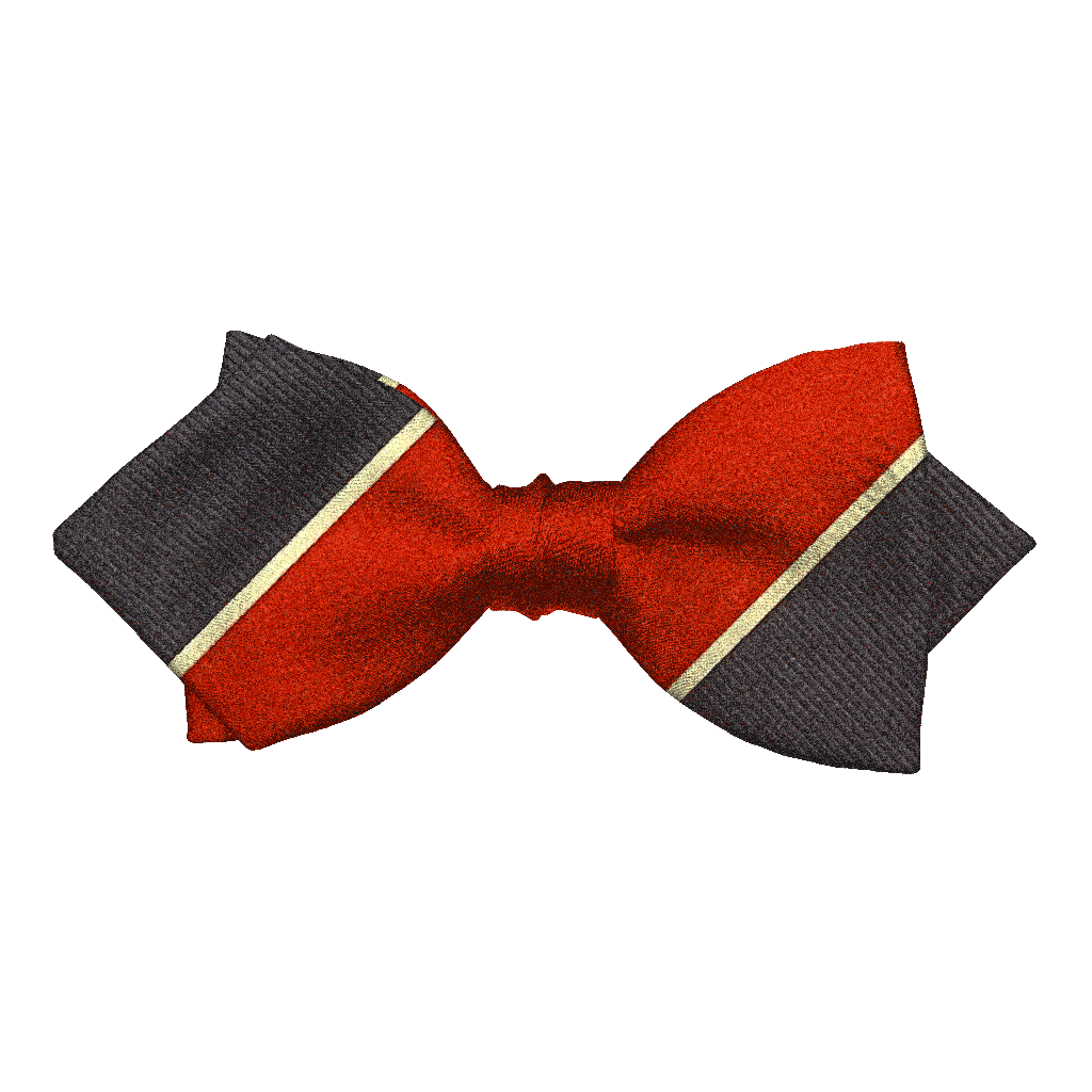 [BT-P-60-E-70-7152] Schleife aus Seide, Form: spitz, Höhe: 60, Stoff: rot und blau breit gestreift (7152) (EASY: vorgebunden mit verstellbarer Größe)
