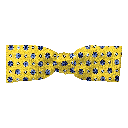Schleife aus Seide, Form: gerade, Höhe: 35, Stoff: blaue Blümchen auf gelb (6838)