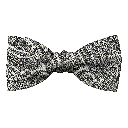 Schleife aus Seide, Form: gerade, Höhe: 50, Stoff: Paisley in Graustufen (7291)