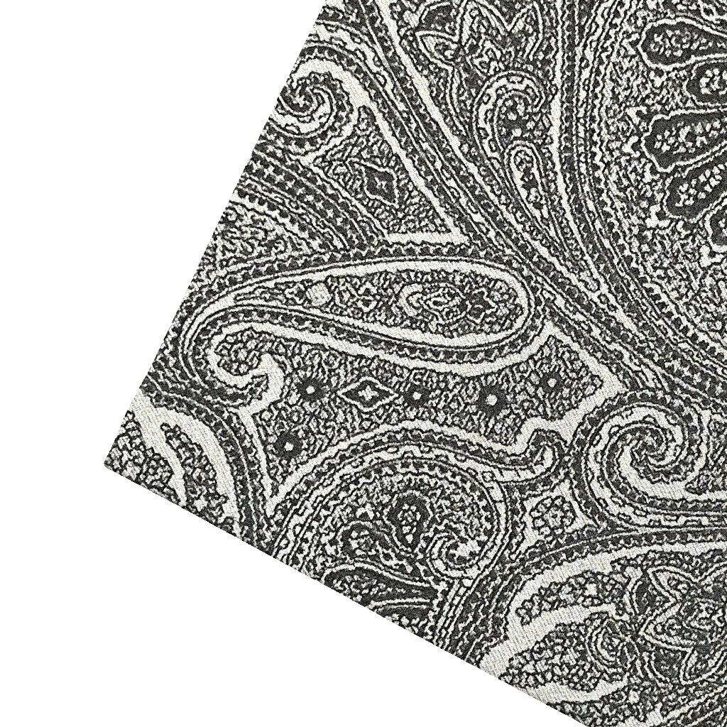 [PS-S300-70-7291] Ziertuch aus Seide, 30 x 30 cm, Stoff: Paisley in Graustufen (7291)