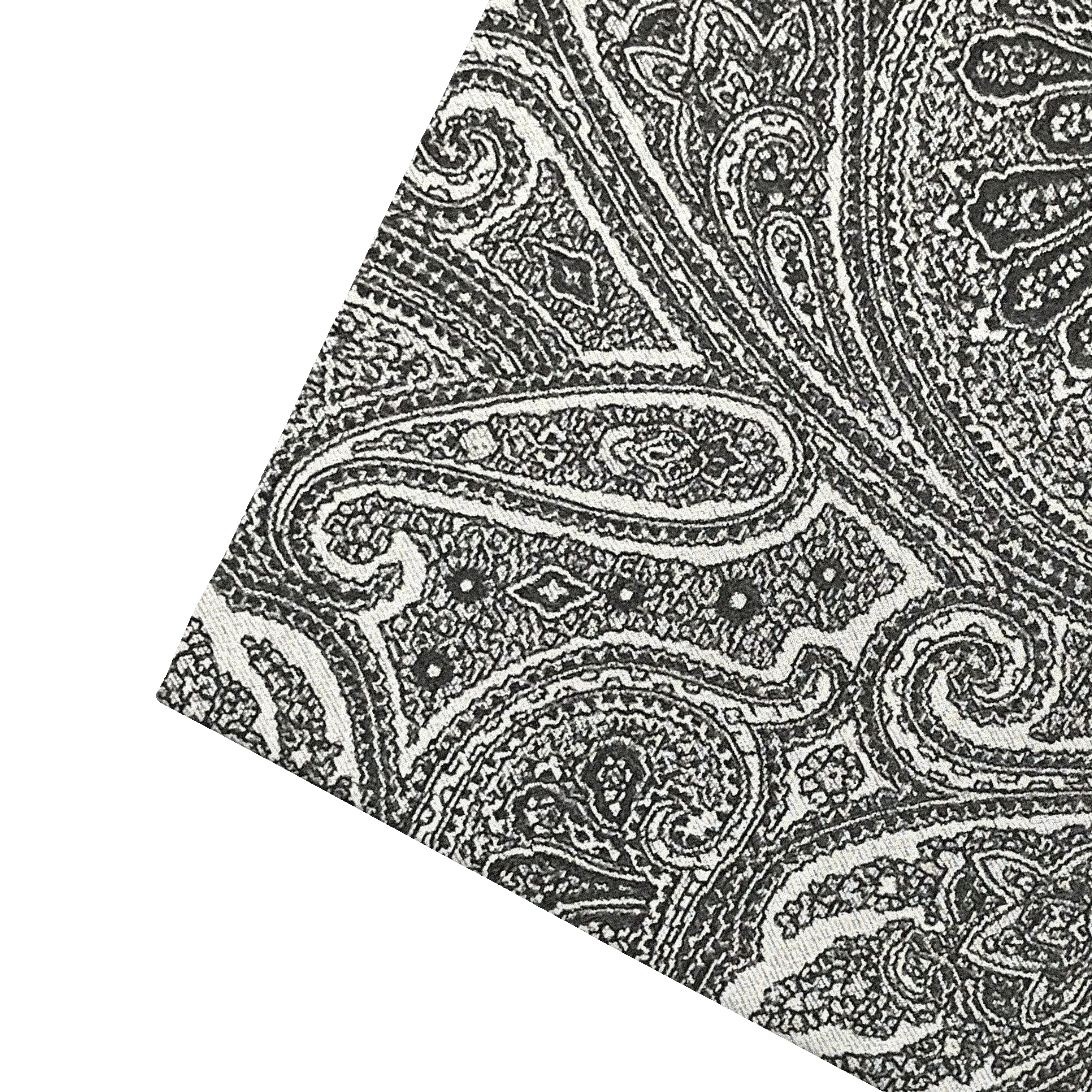 Ziertuch aus Seide, 30 x 30 cm, Stoff: Paisley in Graustufen (7291)