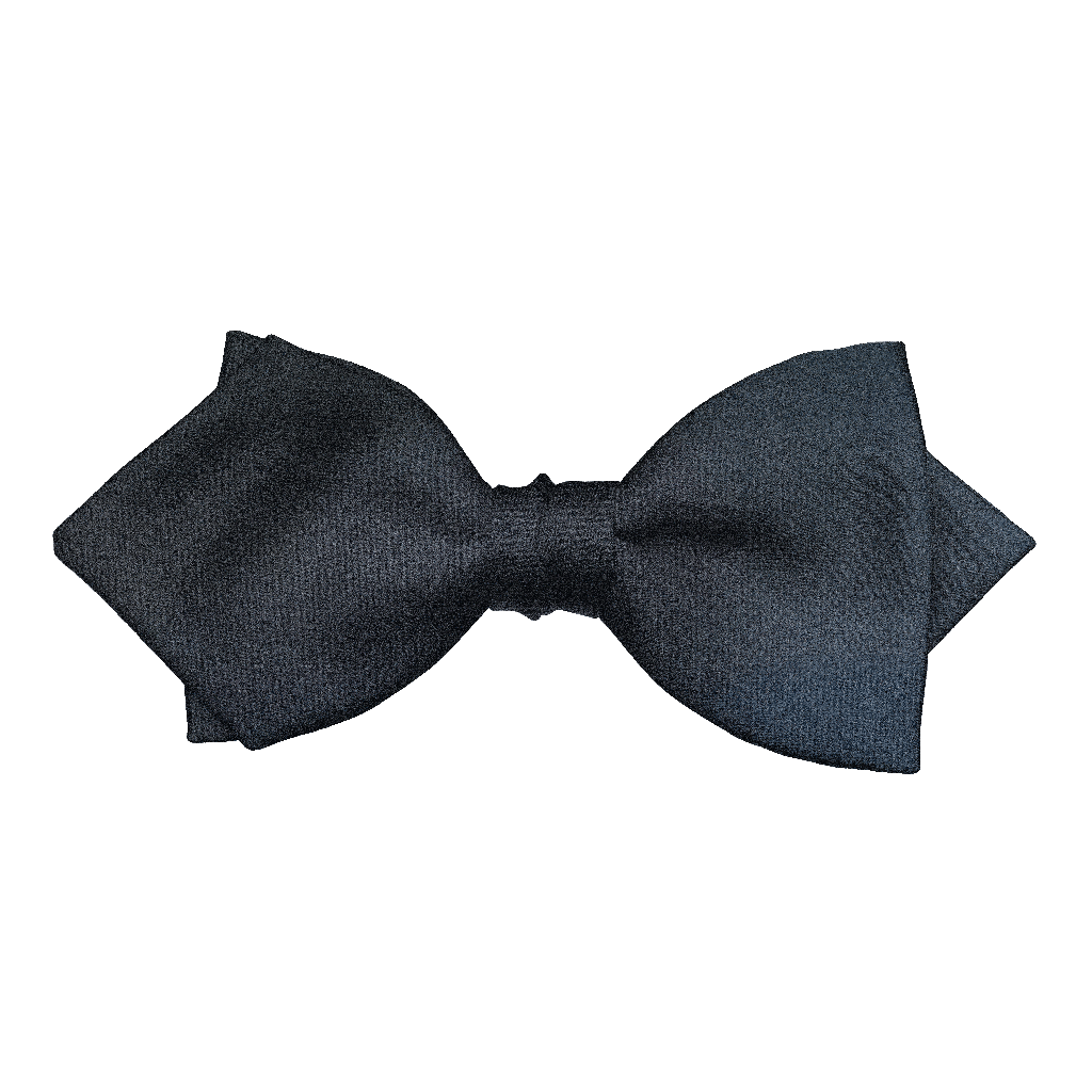 [BT-P-60-E-04-0480] Schleife aus Seide, Form: spitz, Höhe: 60, Stoff: einfarbig schwarz (0480) (EASY: vorgebunden mit verstellbarer Größe)