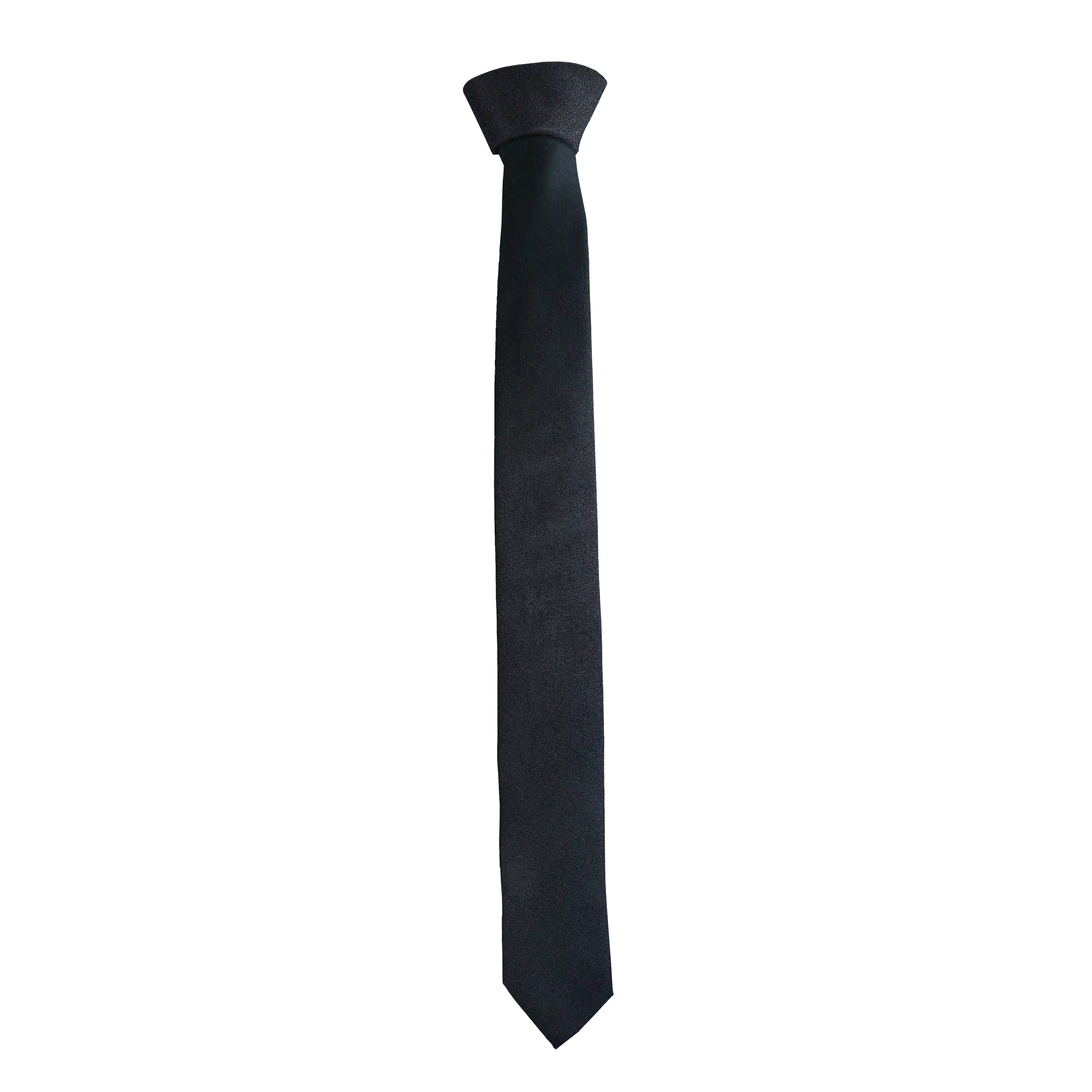 [T-55-M-04-0480] tie from silk, width: 55 mm, fabric: unicoloured black (0480) (standard length (59 inch))