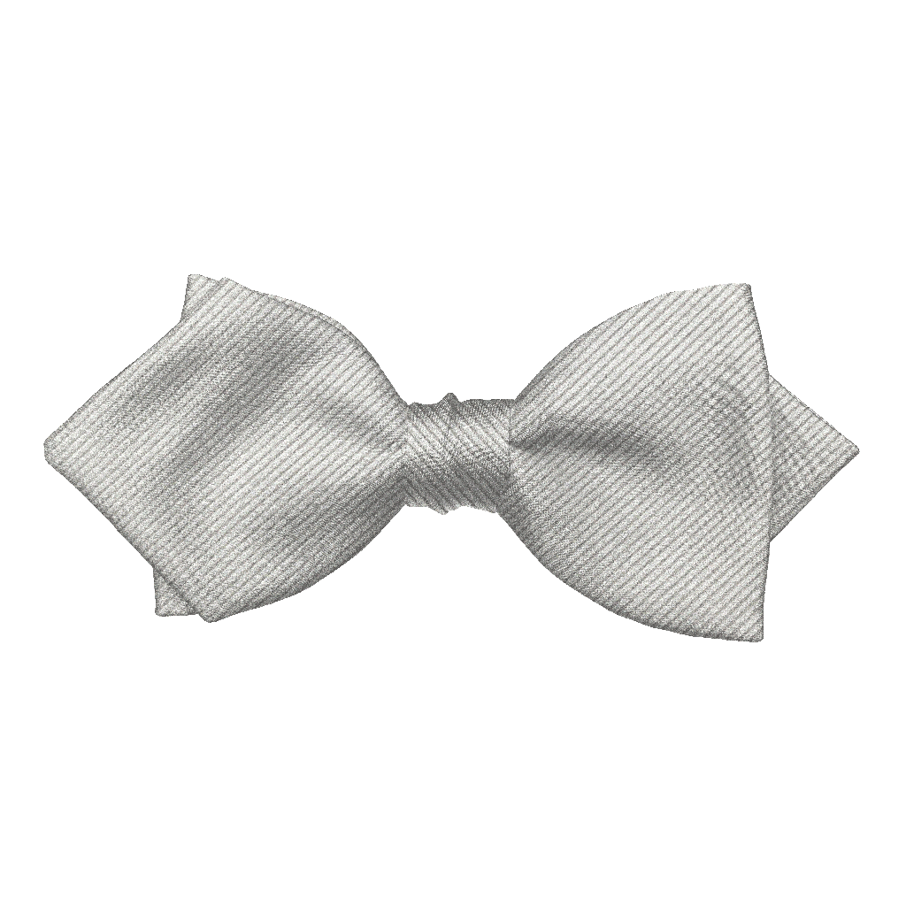 [BT-P-60-E-09-0910] Schleife aus Seide, Form: spitz, Höhe: 60, Stoff: gerippt in naturweiß (0910) (EASY: vorgebunden mit verstellbarer Größe)