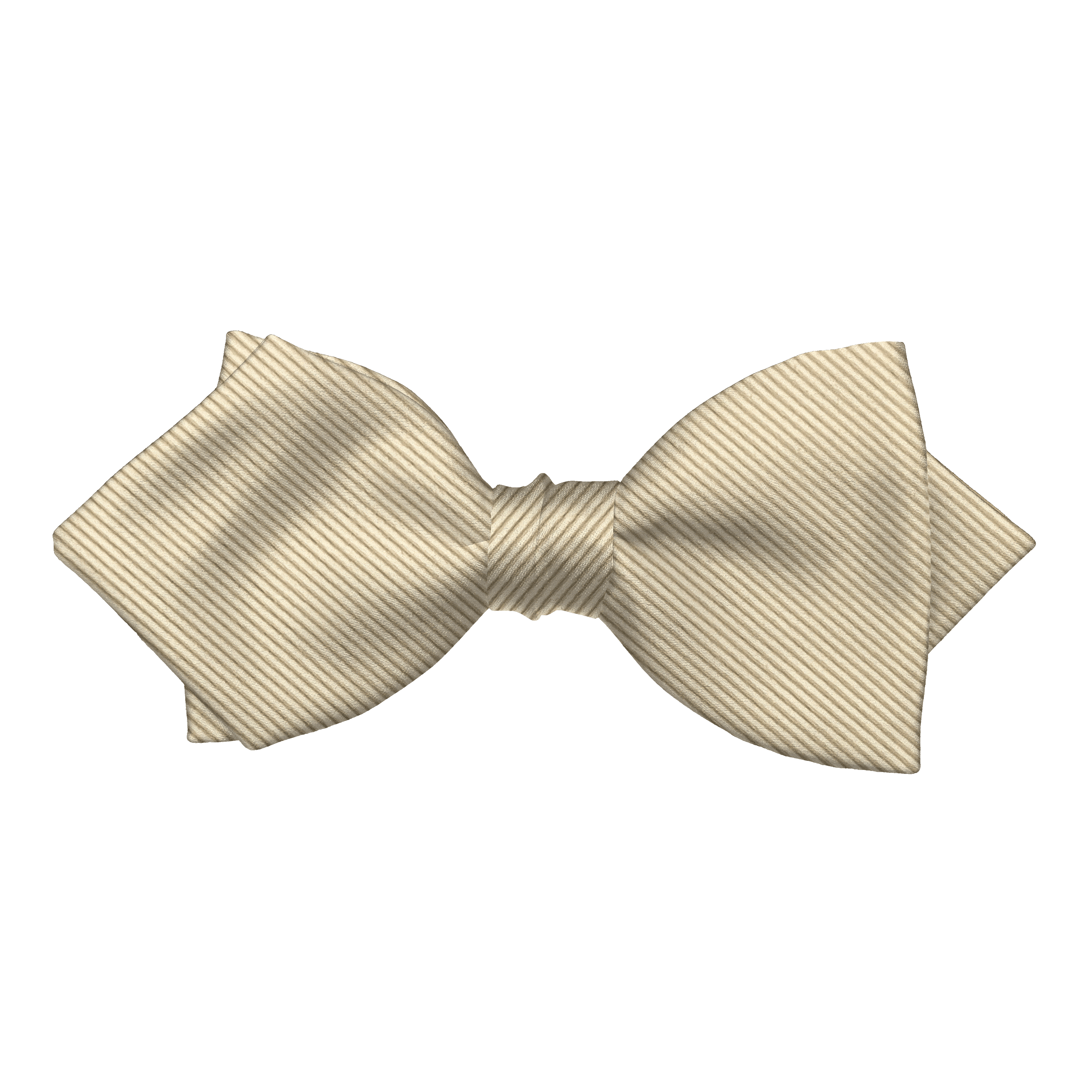 [BT-P-60-E-09-0915] Schleife aus Seide, Form: spitz, Höhe: 60, Stoff: gerippt in crème (0915) (EASY: vorgebunden mit verstellbarer Größe)
