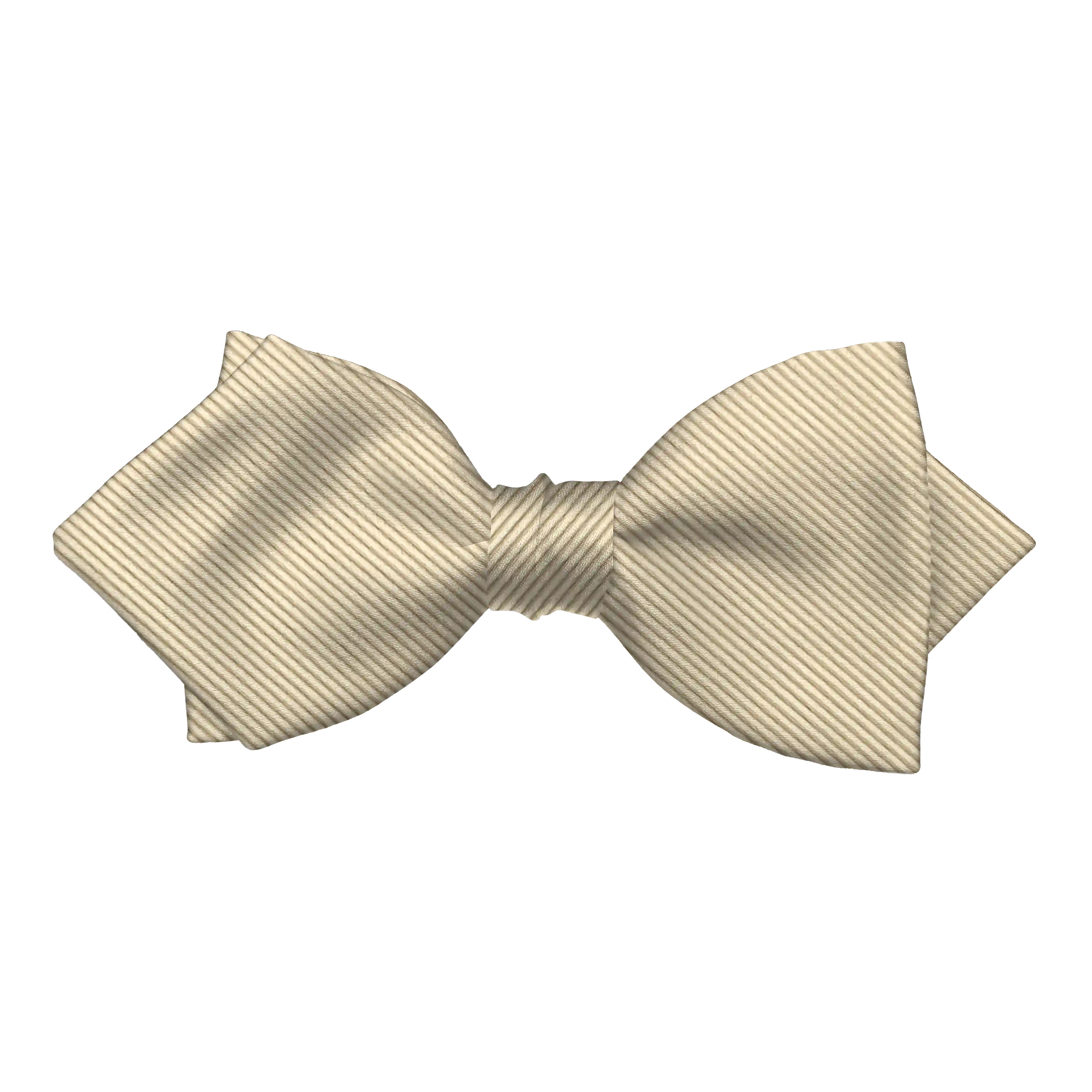 bow tie from silk, shape: pointy, height: 60 mm, fabric: ribbed in cream (0915)