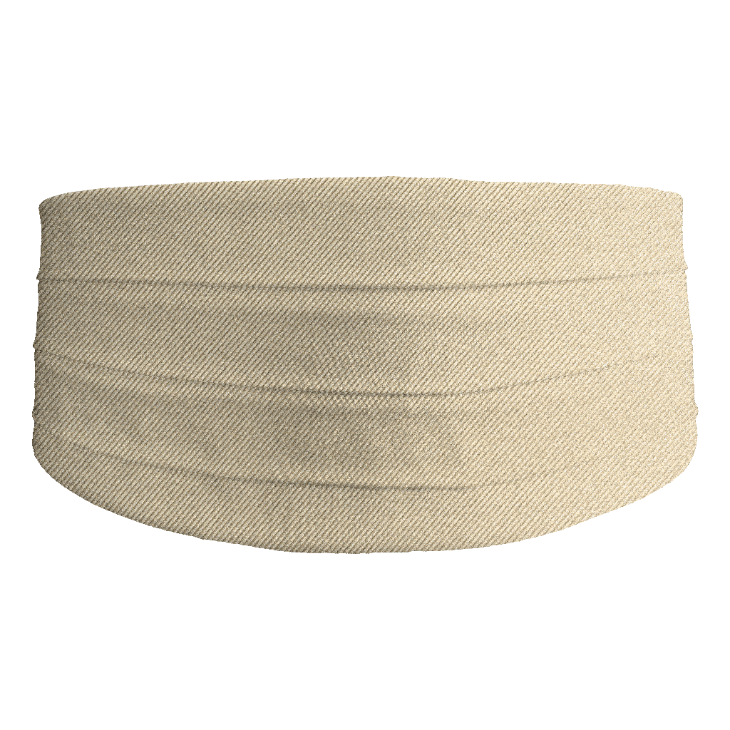 [CB-S-09-0915] Kummerbund aus Seide, Stoff: gerippt in crème (0915) (48)
