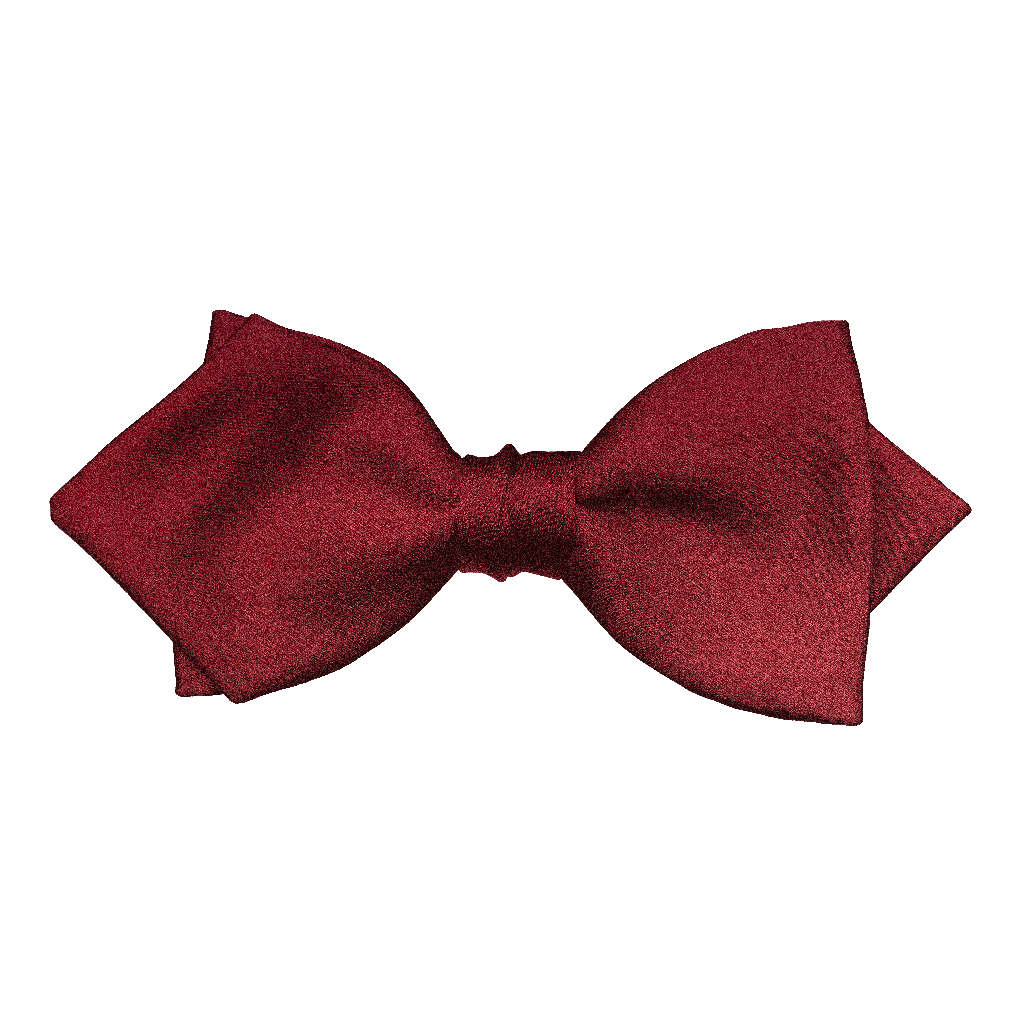 [BT-P-60-E-04-0449] Schleife aus Seide, Form: spitz, Höhe: 60, Stoff: einfarbig bordeauxrot (0449) (EASY: vorgebunden mit verstellbarer Größe)