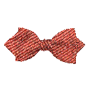 Schleife aus Seide, Form: spitz, Höhe: 60, Stoff: gerippt in terracotta-schwarz (0926)