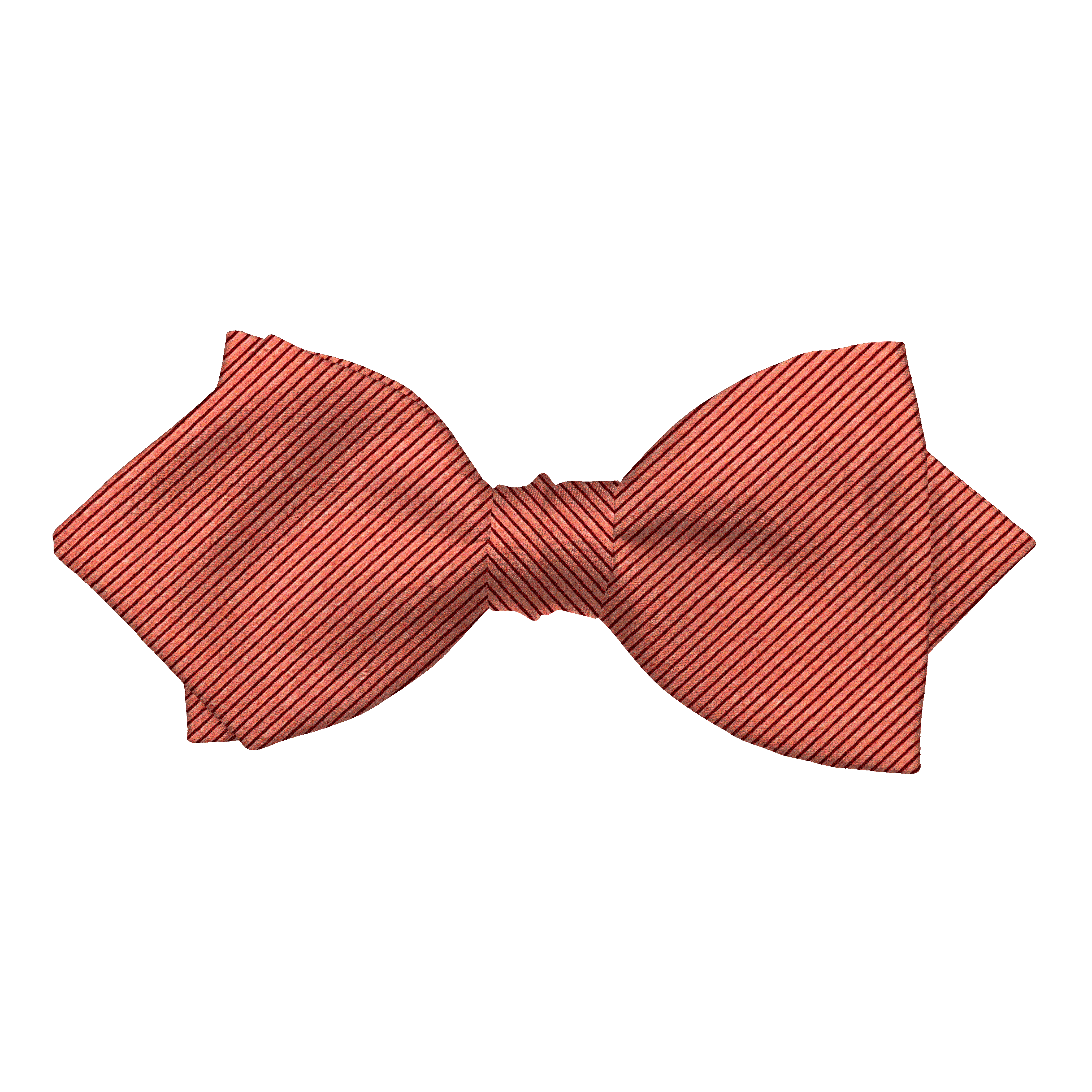 Schleife aus Seide, Form: spitz, Höhe: 60, Stoff: gerippt in terracotta-schwarz (0926)