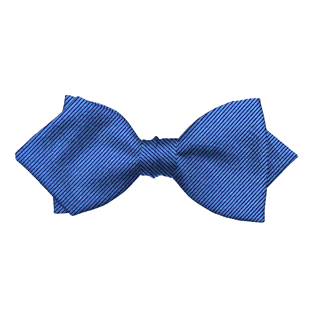[BT-P-60-E-09-0933] Schleife aus Seide, Form: spitz, Höhe: 60, Stoff: gerippt in königsblau-schwarz (0933) (EASY: vorgebunden mit verstellbarer Größe)