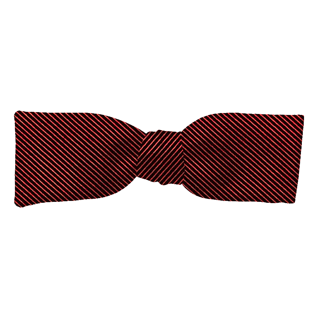 [BT-S-35-E-09-0945] Schleife aus Seide, Form: gerade, Höhe: 35, Stoff: gerippt in schwarz-rot (0945) (EASY: vorgebunden mit verstellbarer Größe)