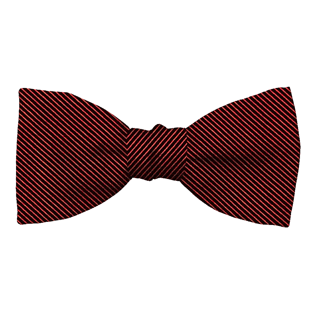 [BT-S-50-E-09-0945] Schleife aus Seide, Form: gerade, Höhe: 50, Stoff: gerippt in schwarz-rot (0945) (EASY: vorgebunden mit verstellbarer Größe)