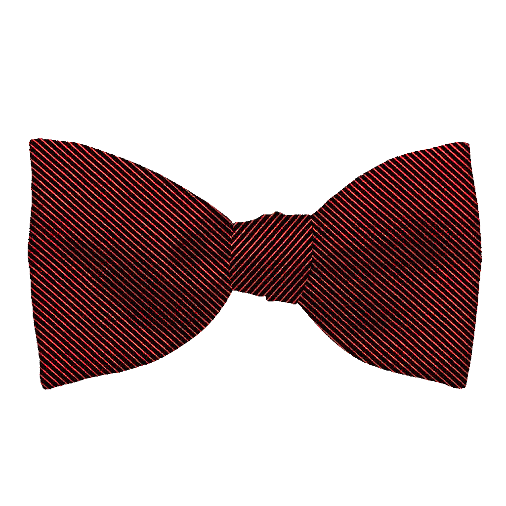 [BT-S-65-E-09-0945] Schleife aus Seide, Form: gerade, Höhe: 65, Stoff: gerippt in schwarz-rot (0945) (EASY: vorgebunden mit verstellbarer Größe)