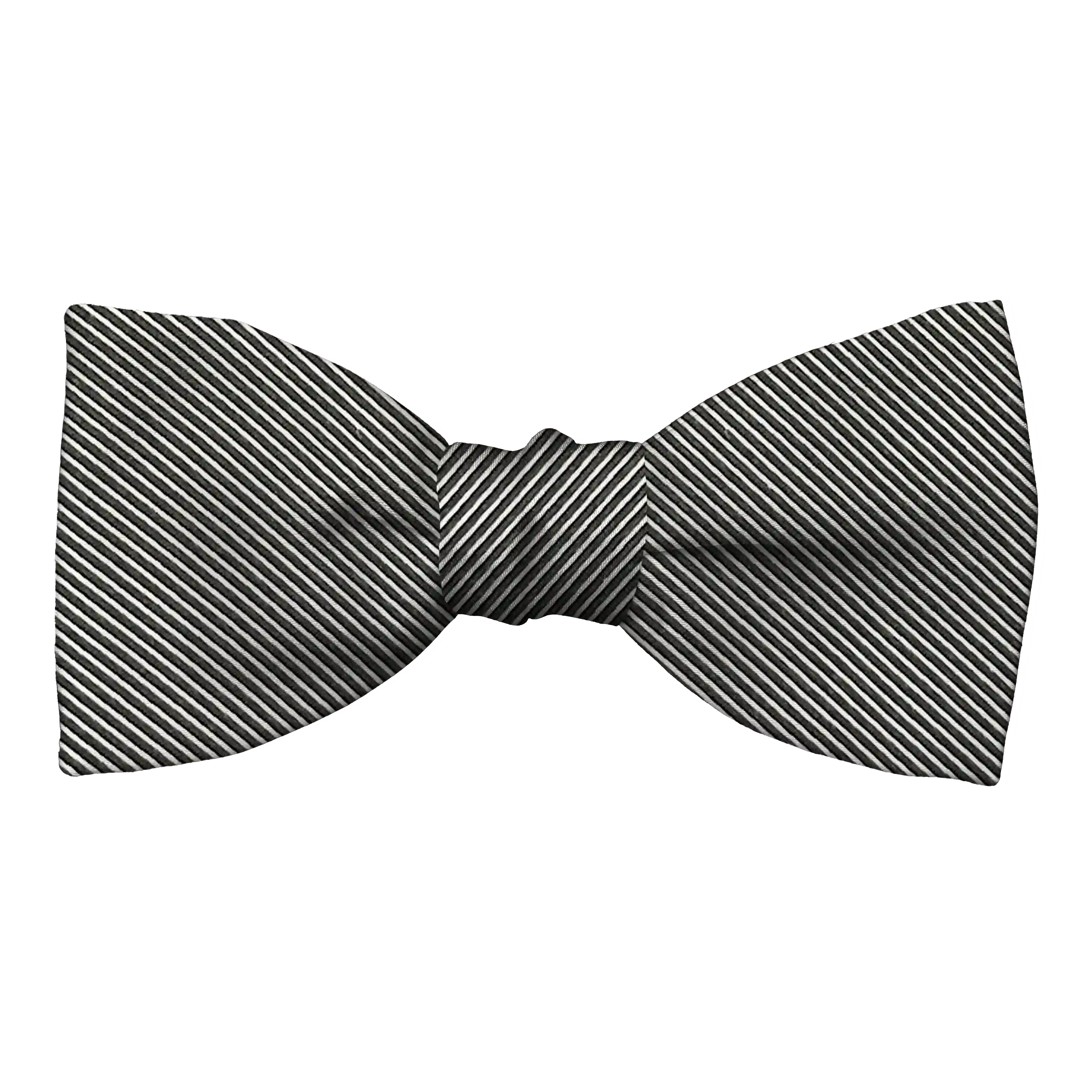 [BT-S-50-E-09-0959] Schleife aus Seide, Form: gerade, Höhe: 50 mm, Stoff: gerippt in schwarz-hellgrau (0959) (EASY: vorgebunden mit verstellbarer Größe)