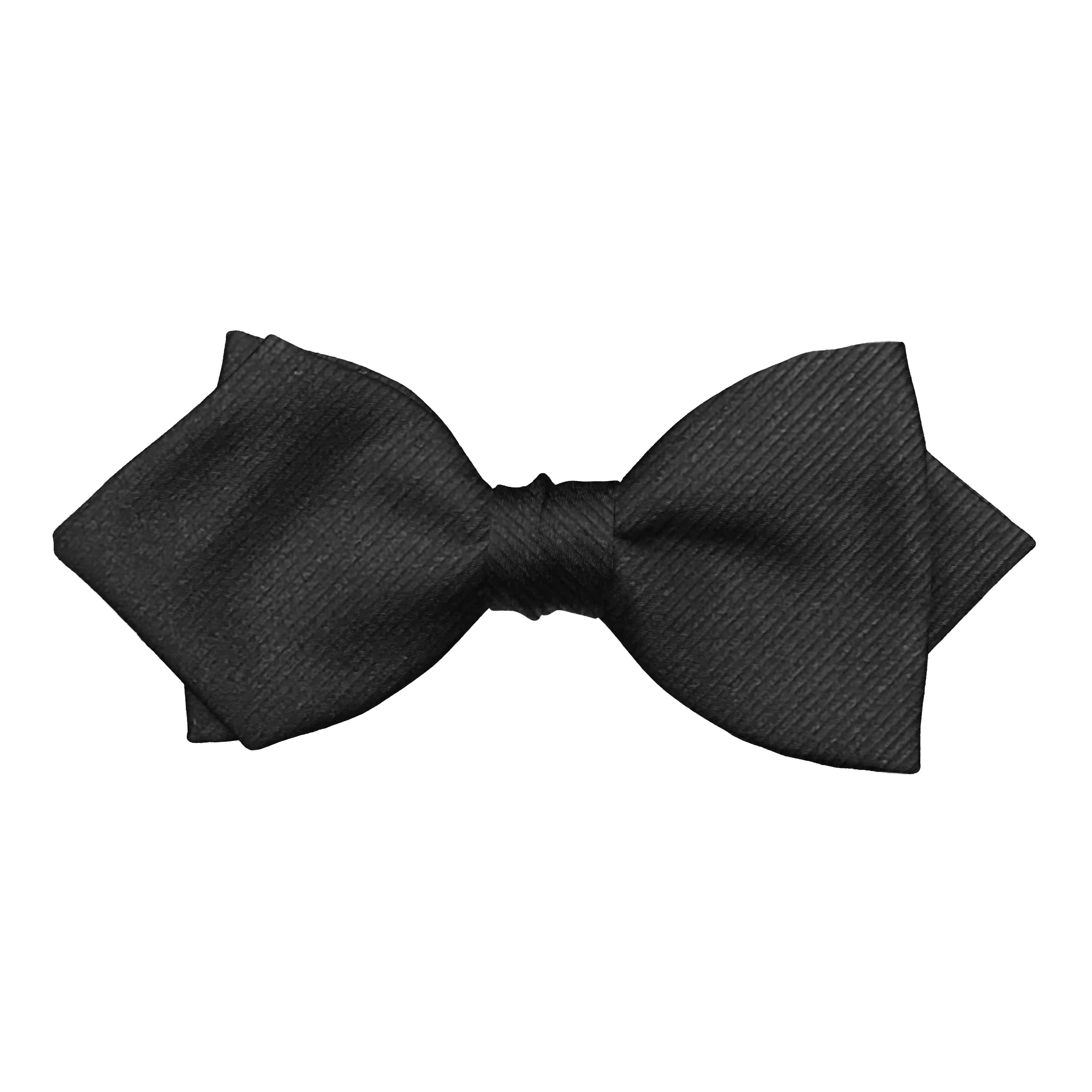 [BT-P-60-E-09-0980] Schleife aus Seide, Form: spitz, Höhe: 60 mm, Stoff: gerippt in schwarz (0980) (EASY: vorgebunden mit verstellbarer Größe)