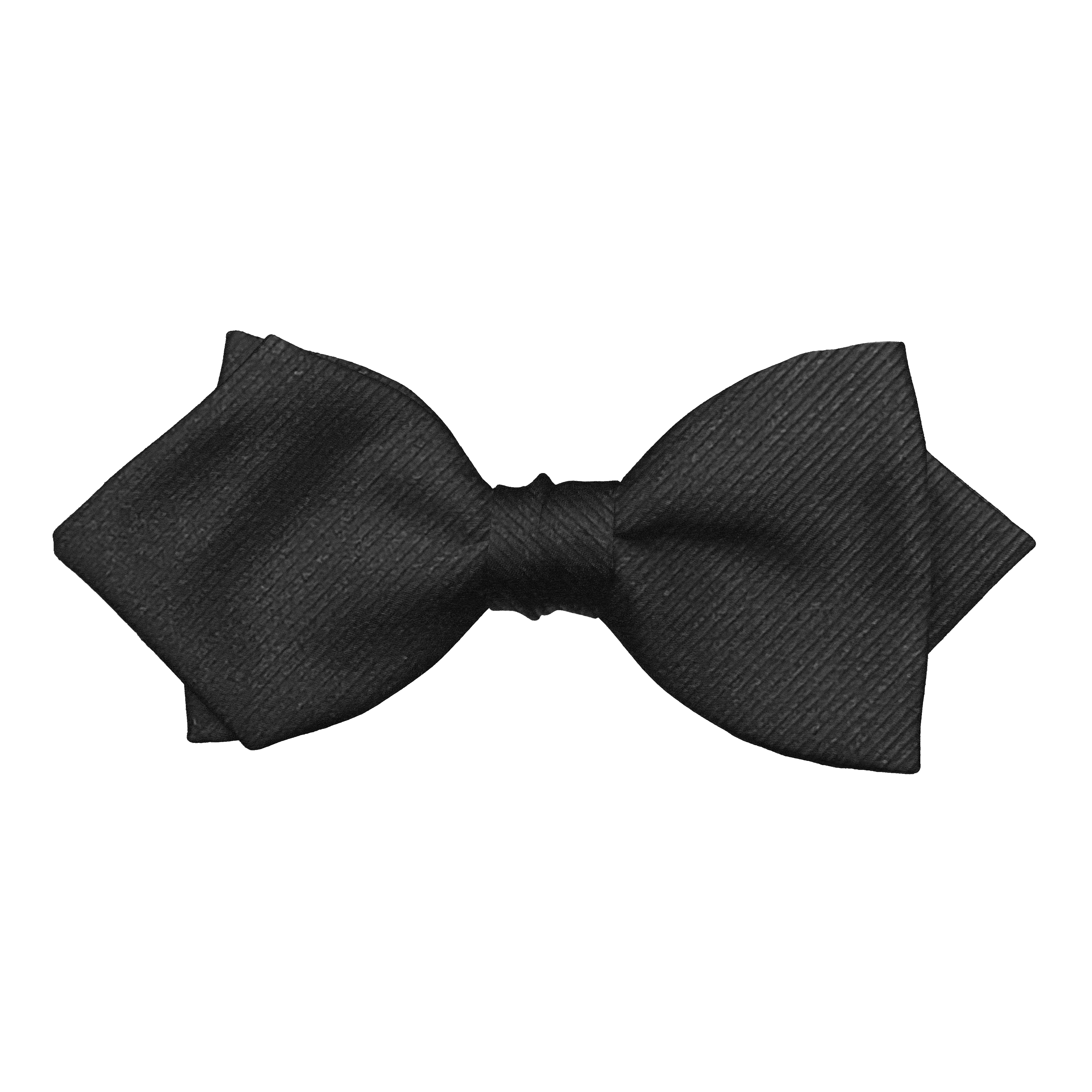 [BT-P-60-E-09-0980] Schleife aus Seide, Form: spitz, Höhe: 60, Stoff: gerippt in schwarz (0980) (EASY: vorgebunden mit verstellbarer Größe)