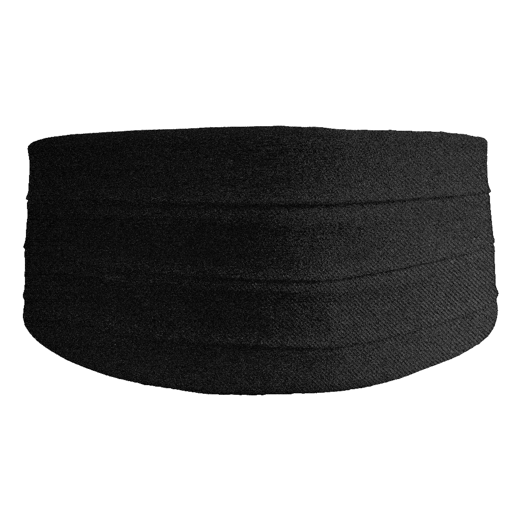 [CB-S-09-0980] Kummerbund aus Seide, Stoff: gerippt in schwarz (0980) (48)