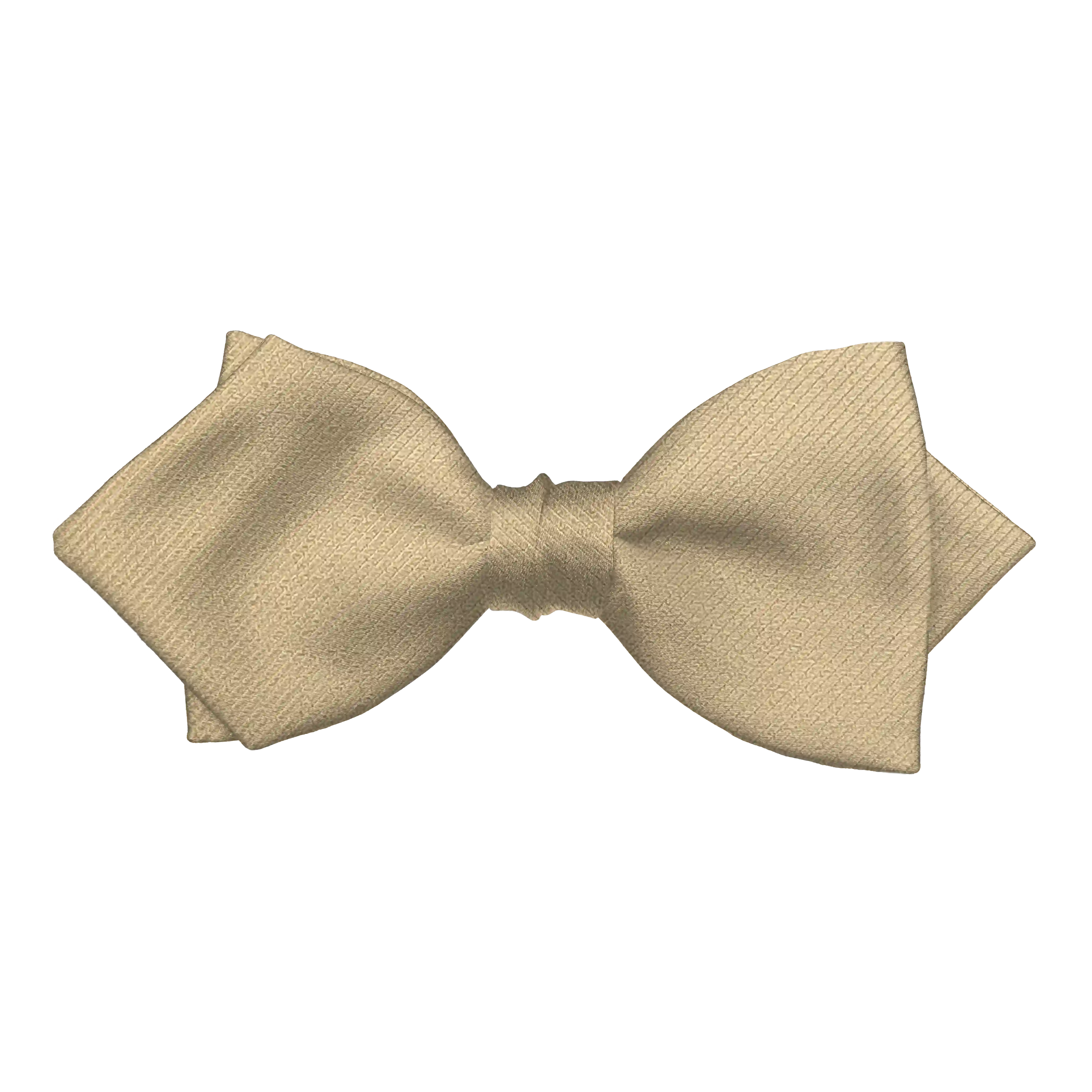 [BT-P-60-E-09-0921] Schleife aus Seide, Form: spitz, Höhe: 60 mm, Stoff: gerippt in beige (0921) (EASY: vorgebunden mit verstellbarer Größe)