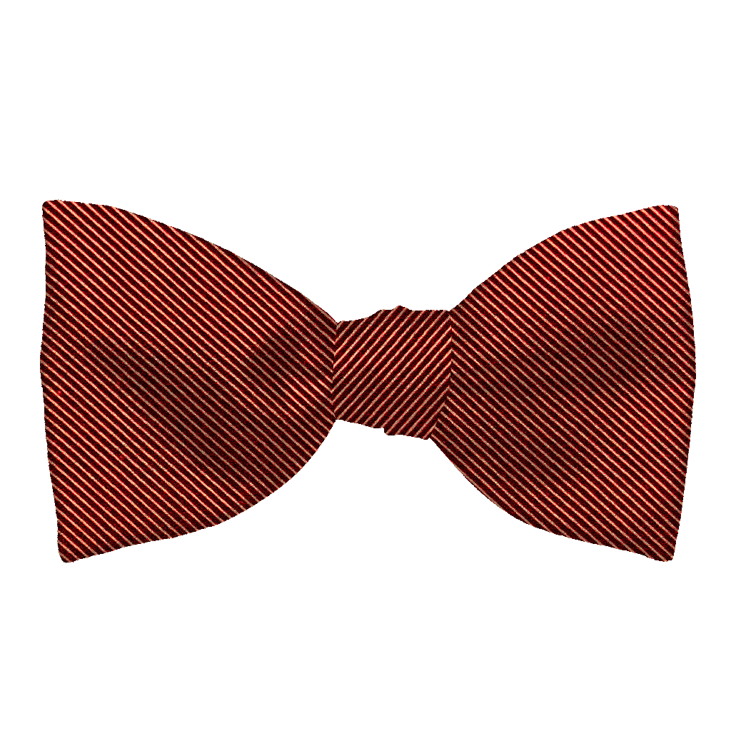 [BT-S-65-E-09-0927] Schleife aus Seide, Form: gerade, Höhe: 65, Stoff: gerippt in schwarz-terracotta (0927) (EASY: vorgebunden mit verstellbarer Größe)