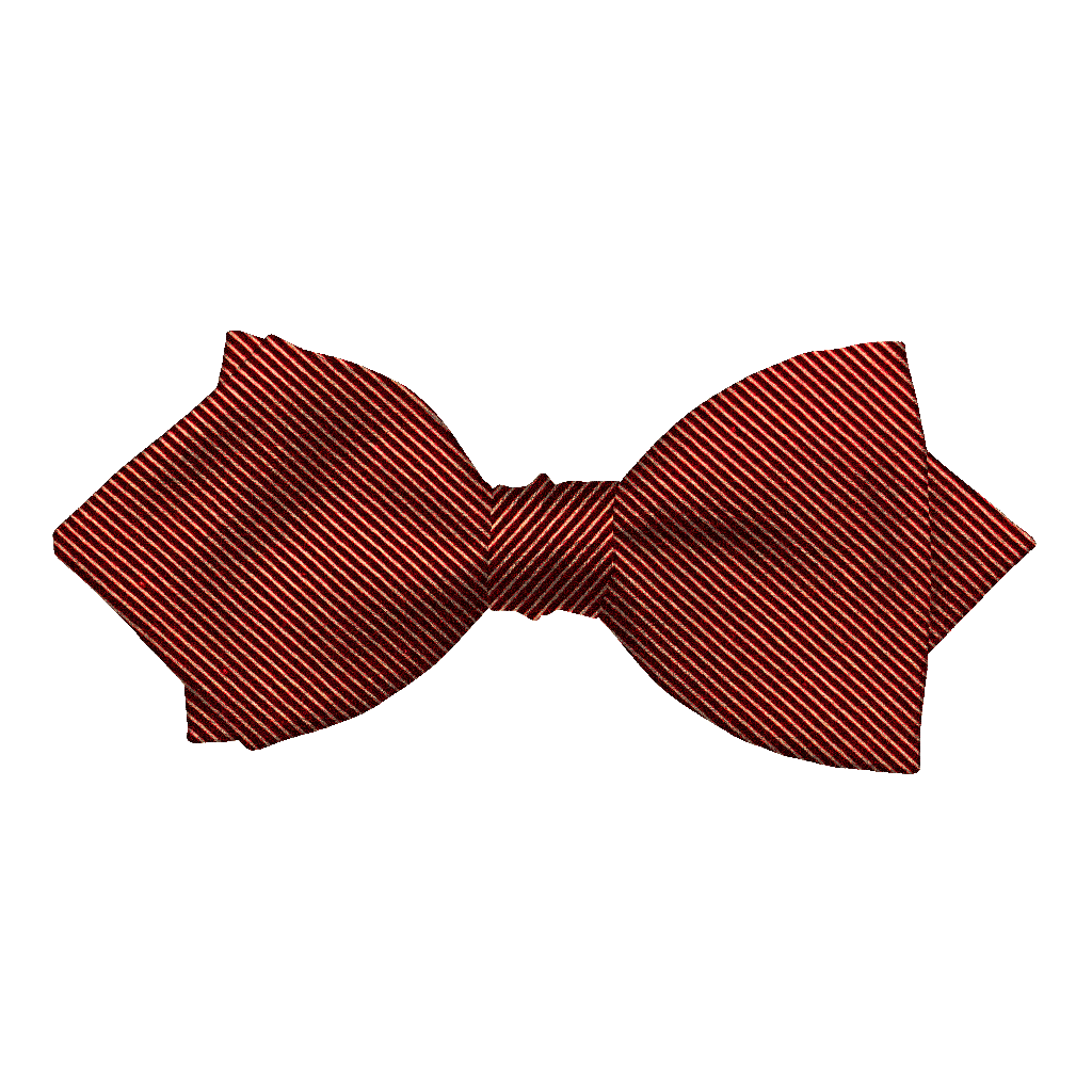[BT-P-60-E-09-0927] Schleife aus Seide, Form: spitz, Höhe: 60, Stoff: gerippt in schwarz-terracotta (0927) (EASY: vorgebunden mit verstellbarer Größe)