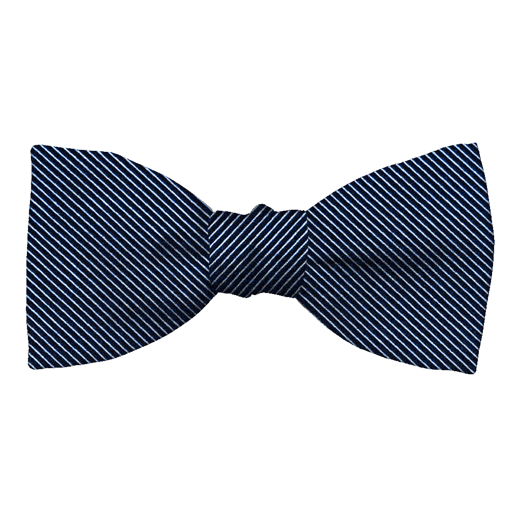 [BT-S-50-E-09-0935] Schleife aus Seide, Form: gerade, Höhe: 50, Stoff: gerippt in schwarz-blau (0935) (EASY: vorgebunden mit verstellbarer Größe)