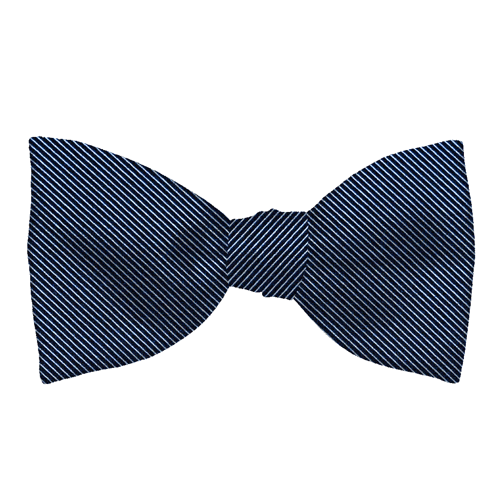 [BT-S-65-E-09-0935] Schleife aus Seide, Form: gerade, Höhe: 65, Stoff: gerippt in schwarz-blau (0935) (EASY: vorgebunden mit verstellbarer Größe)