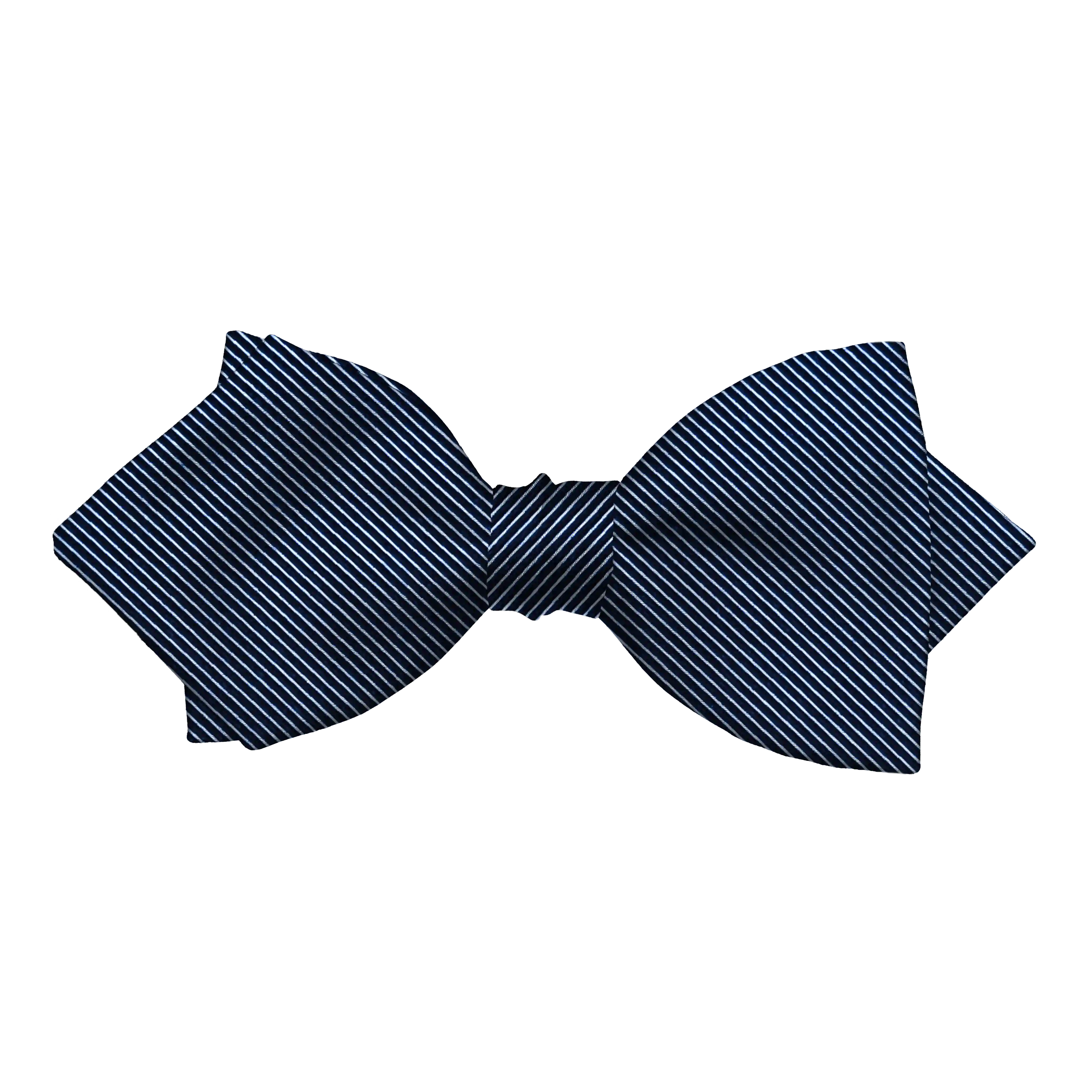 [BT-P-60-E-09-0935] Schleife aus Seide, Form: spitz, Höhe: 60 mm, Stoff: gerippt in schwarz-blau (0935) (EASY: vorgebunden mit verstellbarer Größe)