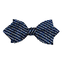 Schleife aus Seide, Form: spitz, Höhe: 60, Stoff: gerippt in schwarz-blau (0935)