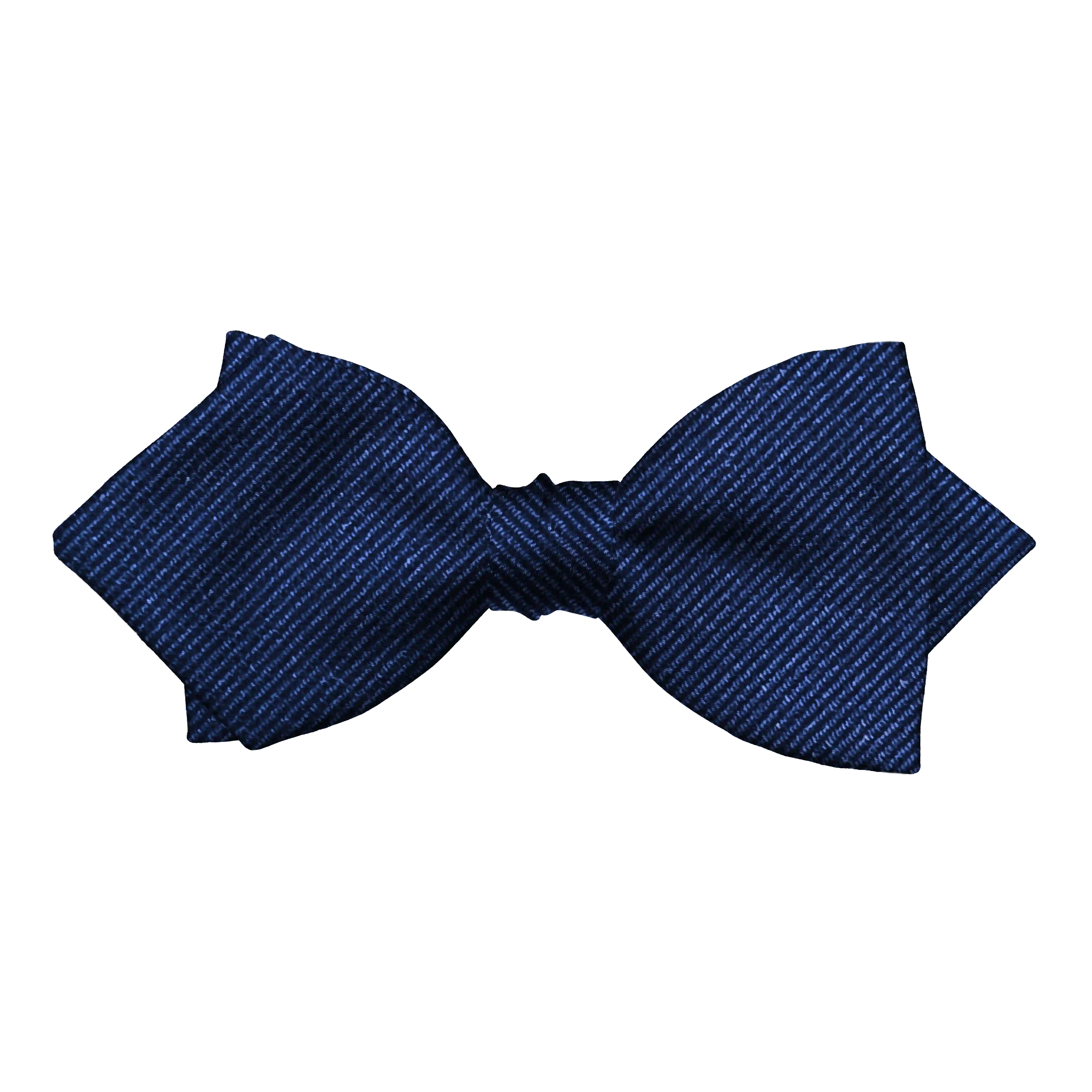 [BT-P-60-E-09-0937] Schleife aus Seide, Form: spitz, Höhe: 60 mm, Stoff: gerippt in dunkelblau (0937) (EASY: vorgebunden mit verstellbarer Größe)