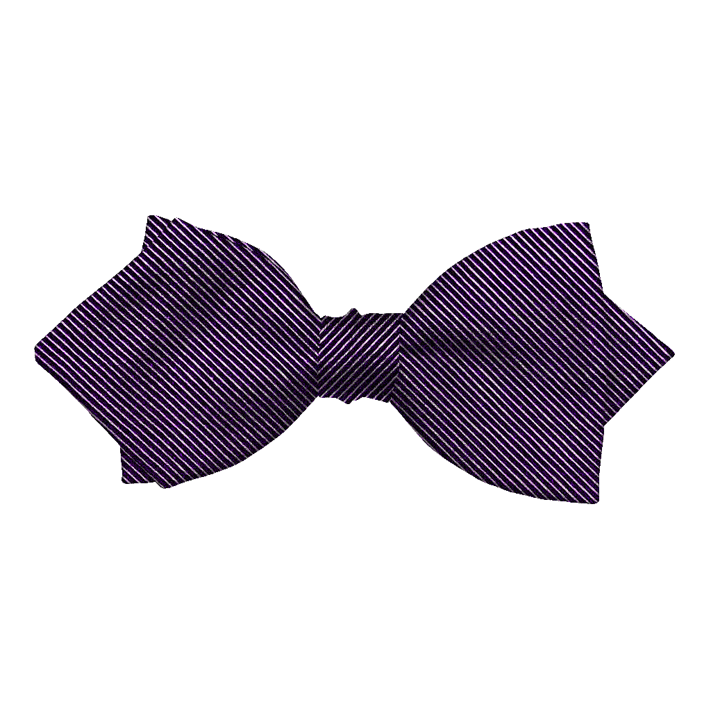 [BT-P-60-E-09-0977] Schleife aus Seide, Form: spitz, Höhe: 60, Stoff: gerippt in schwarz-lila (0977) (EASY: vorgebunden mit verstellbarer Größe)