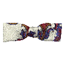 Schleife aus Seide, Form: gerade, Höhe: 35, Stoff: großes mehrfarbiges Paisley auf crème (6844)