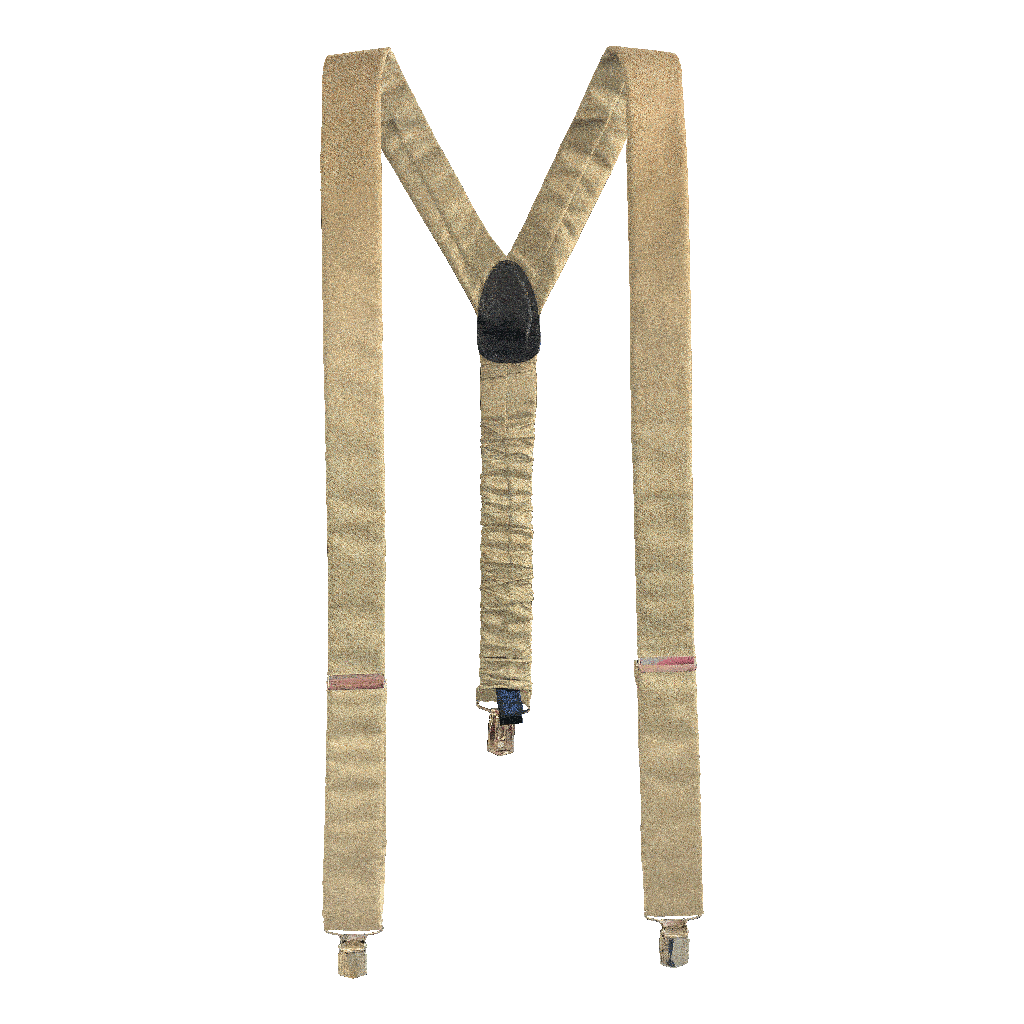 [BR-M-04-0421] Hosenträger aus Seide, Stoff: einfarbig beige (0421) (Metallklips)