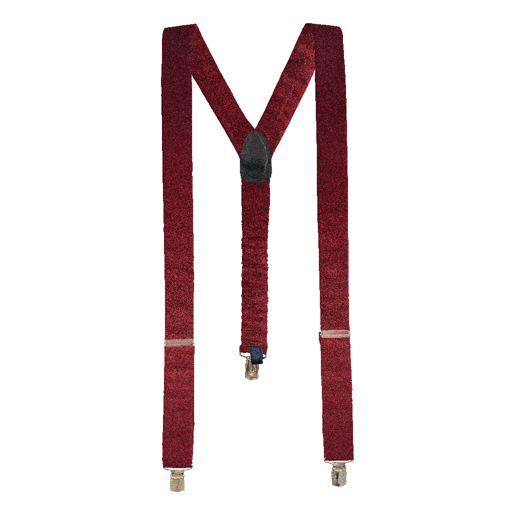 [BR-M-04-0449] Hosenträger aus Seide, Stoff: einfarbig bordeauxrot (0449) (Metallklips)