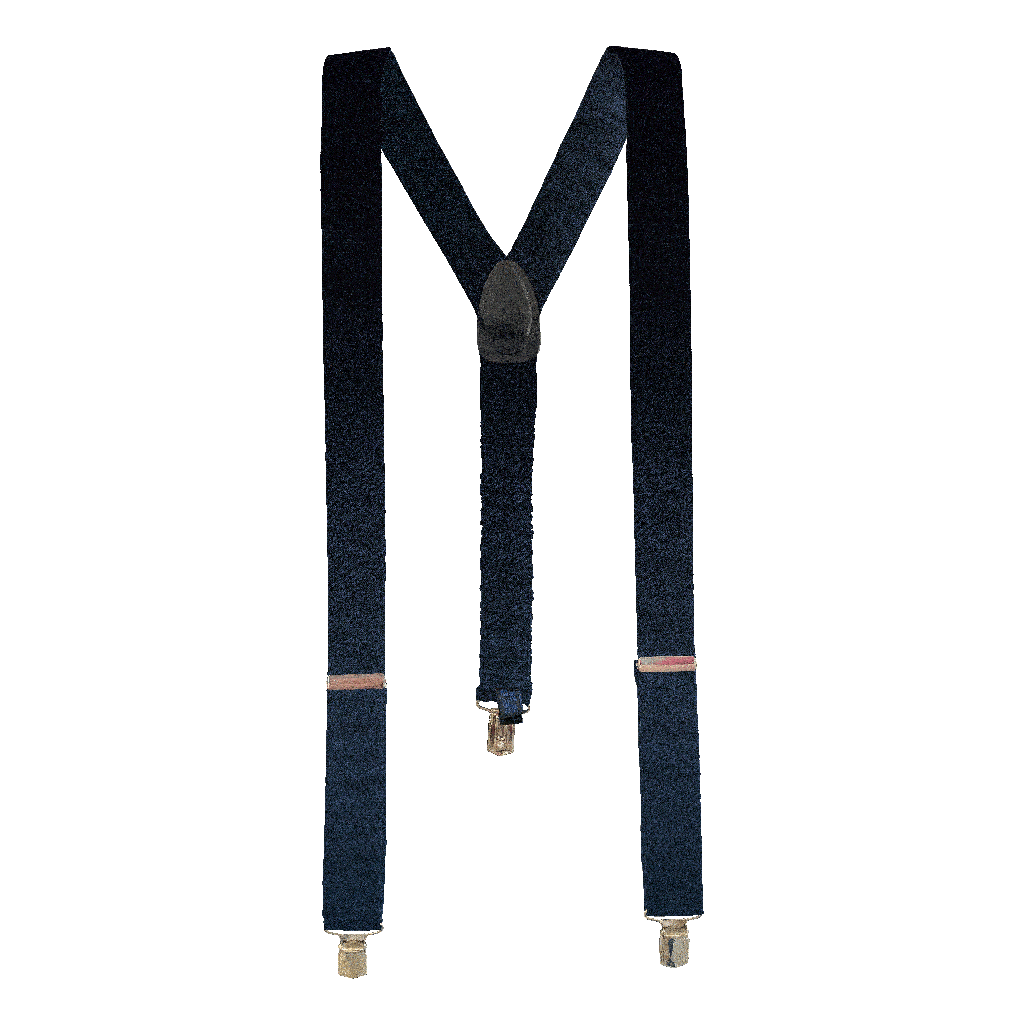 [BR-M-04-0439] Hosenträger aus Seide, Stoff: einfarbig dunkelblau (0439) (Metallklips)