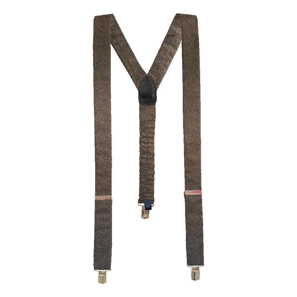[BR-M-04-0429] Hosenträger aus Seide, Stoff: einfarbig dunkelbraun (0429) (Metallklips)