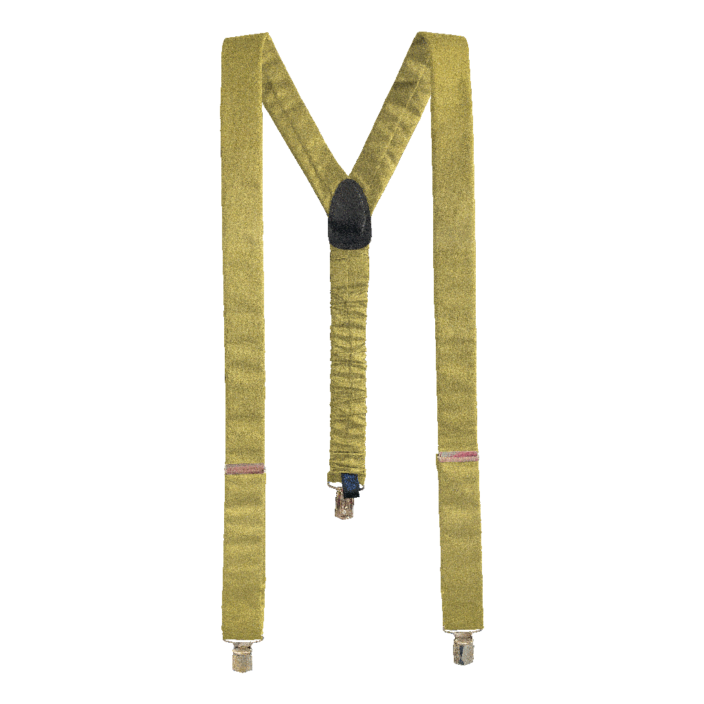 [BR-M-04-0423] Hosenträger aus Seide, Stoff: einfarbig hellgelb (0423) (Metallklips)