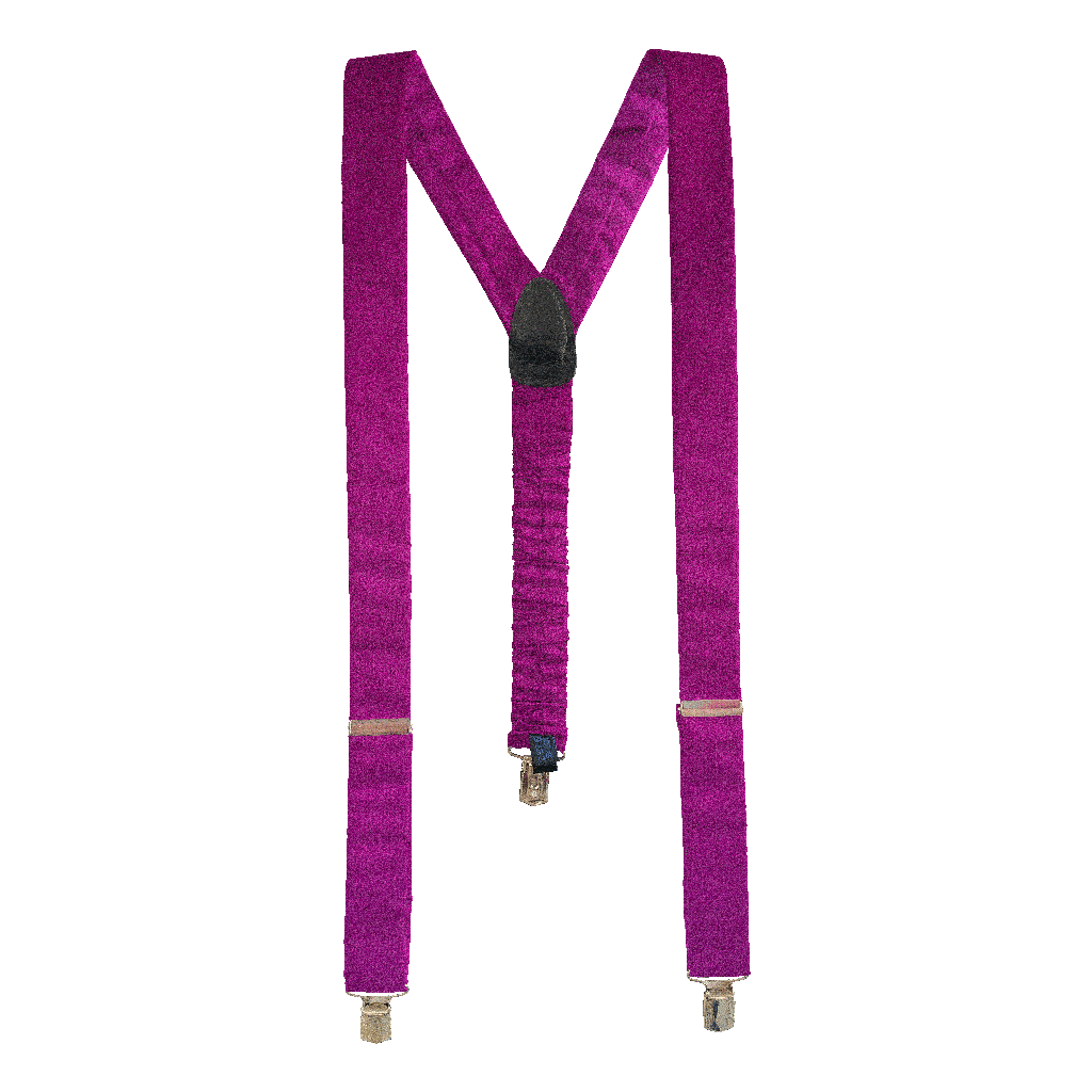 [BR-M-04-0443] Hosenträger aus Seide, Stoff: einfarbig magenta (0443) (Metallklips)