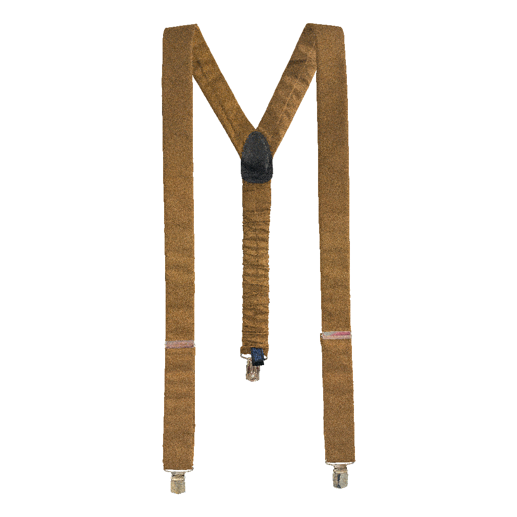 [BR-M-04-0426] Hosenträger aus Seide, Stoff: einfarbig ocker (0426) (Metallklips)