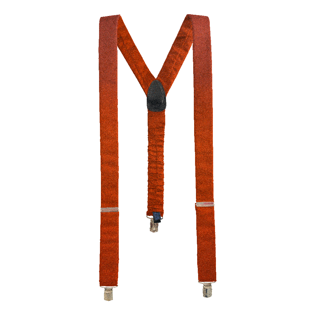 [BR-M-04-0428] Hosenträger aus Seide, Stoff: einfarbig orange (0428) (Metallklips)