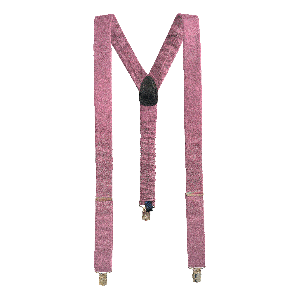 [BR-M-04-0442] Hosenträger aus Seide, Stoff: einfarbig rosa (0442) (Metallklips)