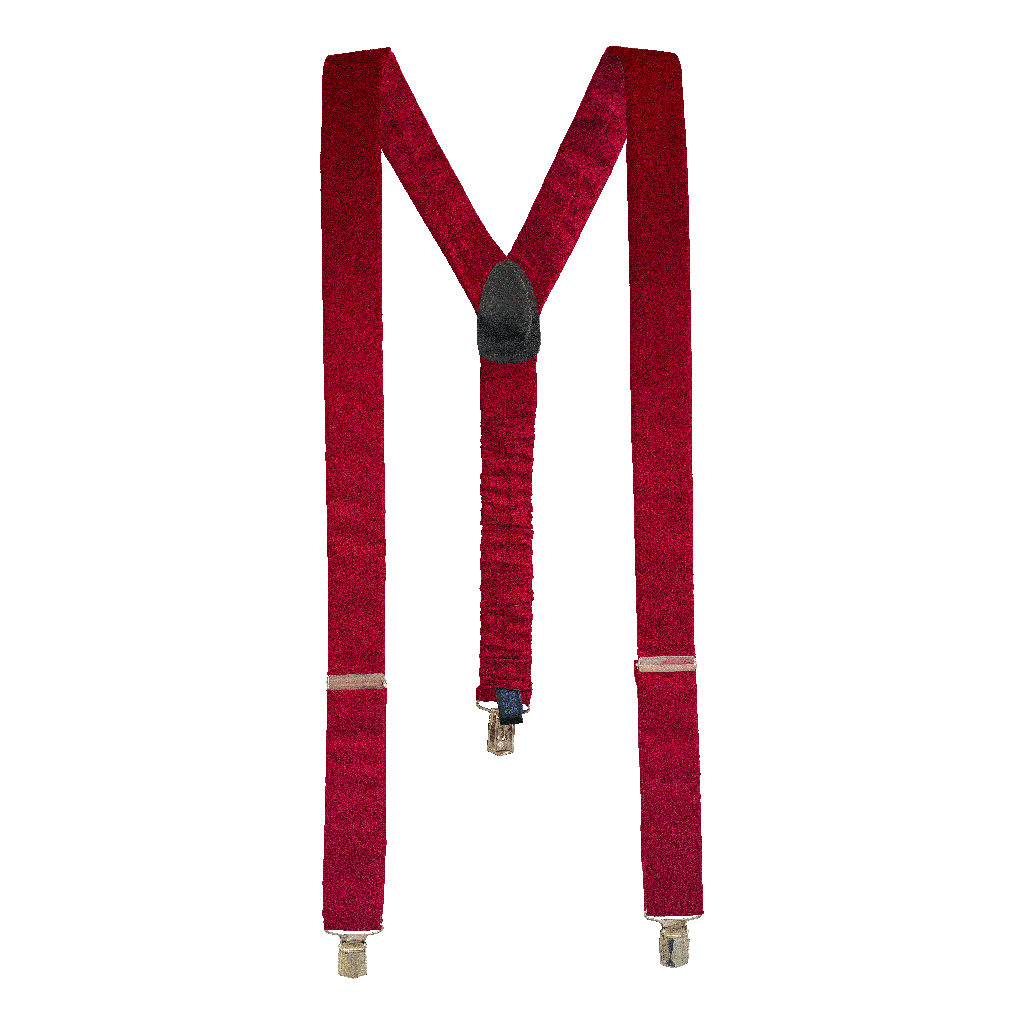[BR-M-04-0447] Hosenträger aus Seide, Stoff: einfarbig rot (0447) (Metallklips)